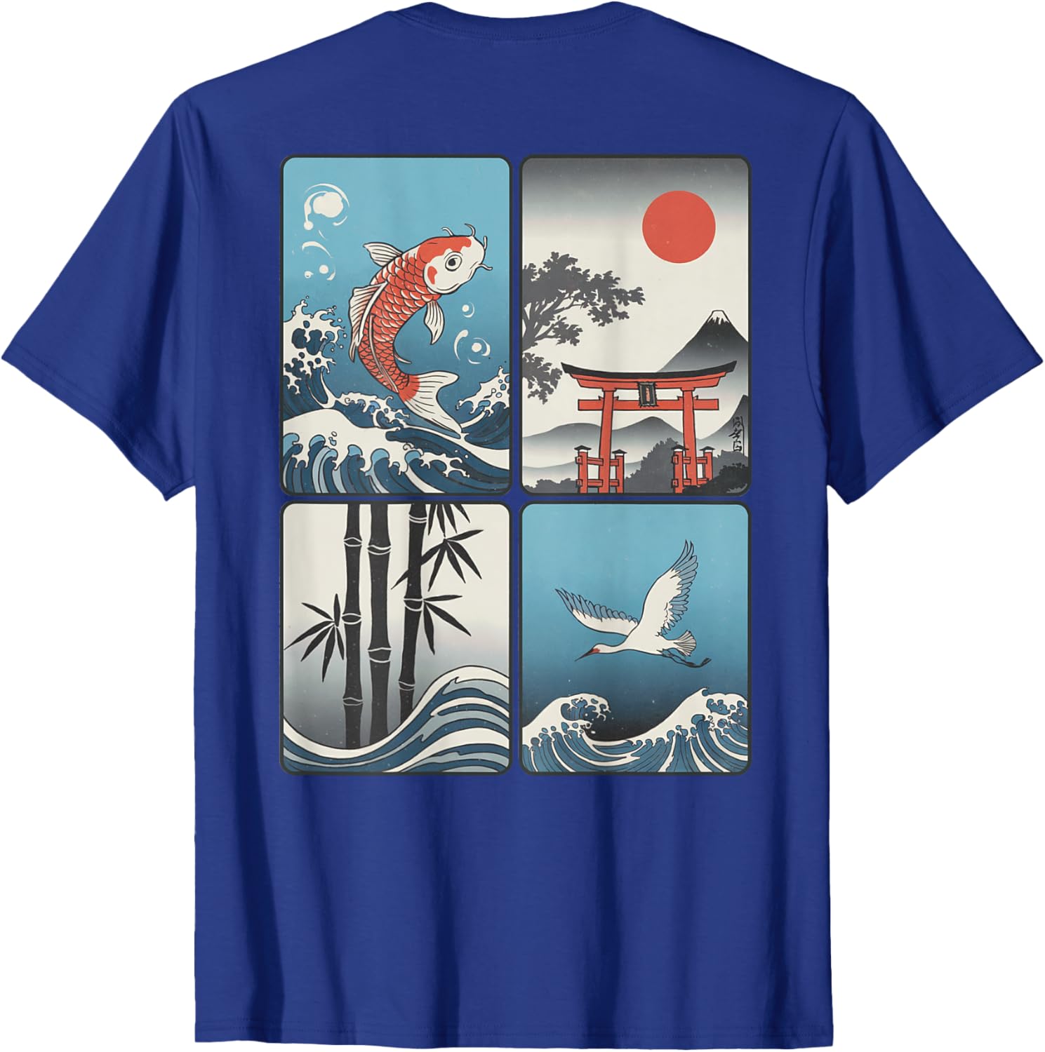 Japanese Koi Fish Great Wave Kanagawa T-Shirt with Kanji Design - 11