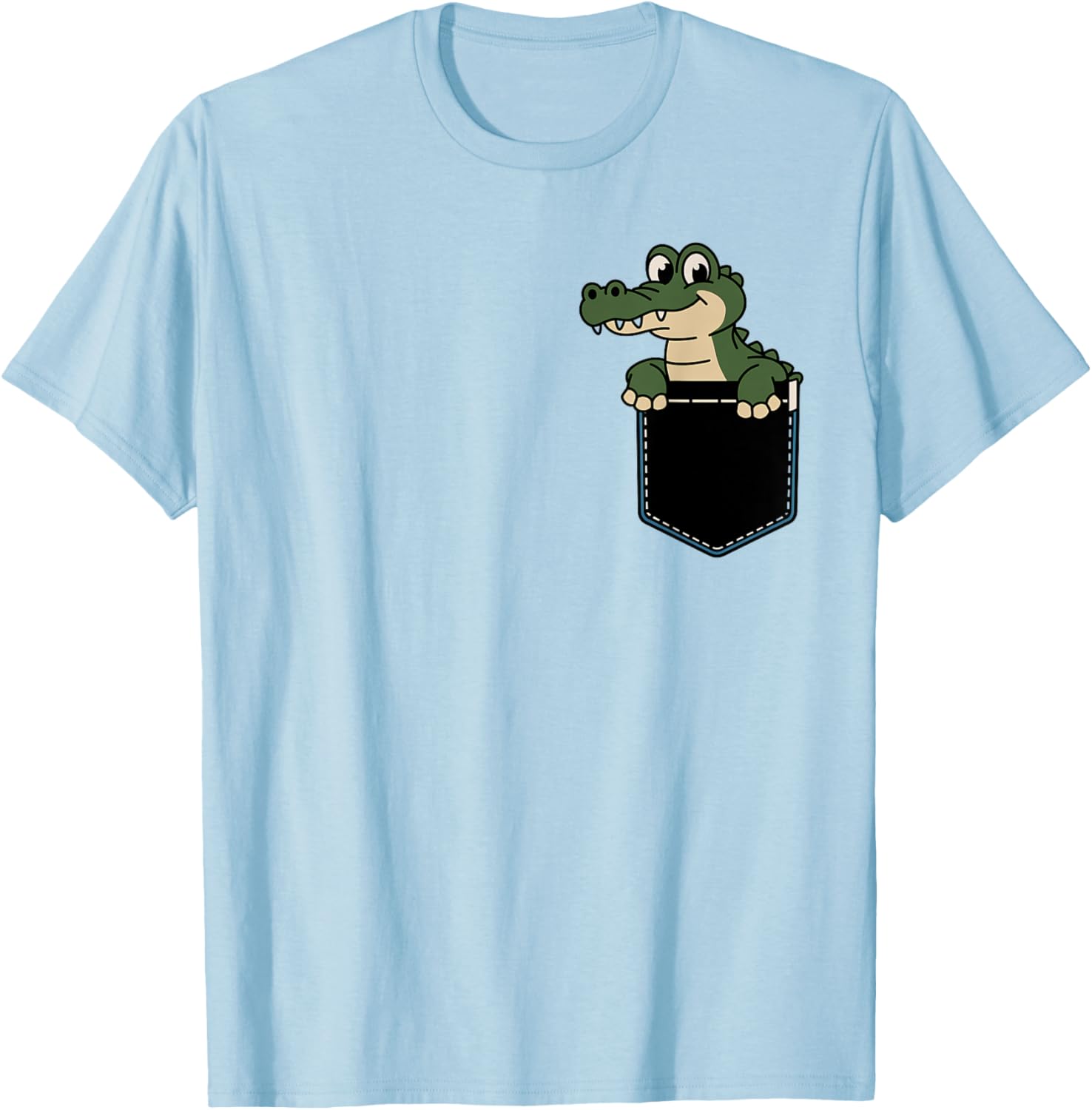 Funny Crocodile Pocket T-Shirt for Men and Women – Cute Animal Design - 7