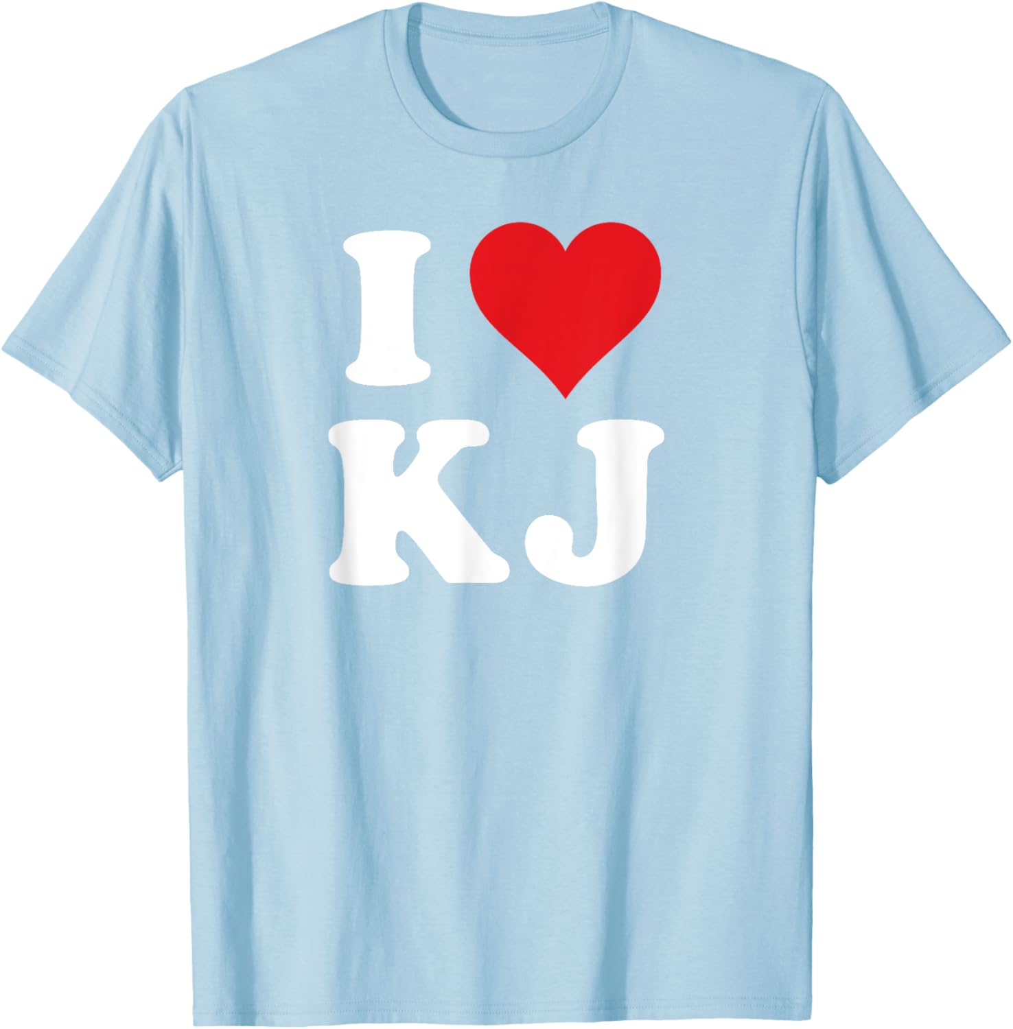 I Love KJ Initials Heart Design K J T-Shirt for Stylish Casual Wear - 7