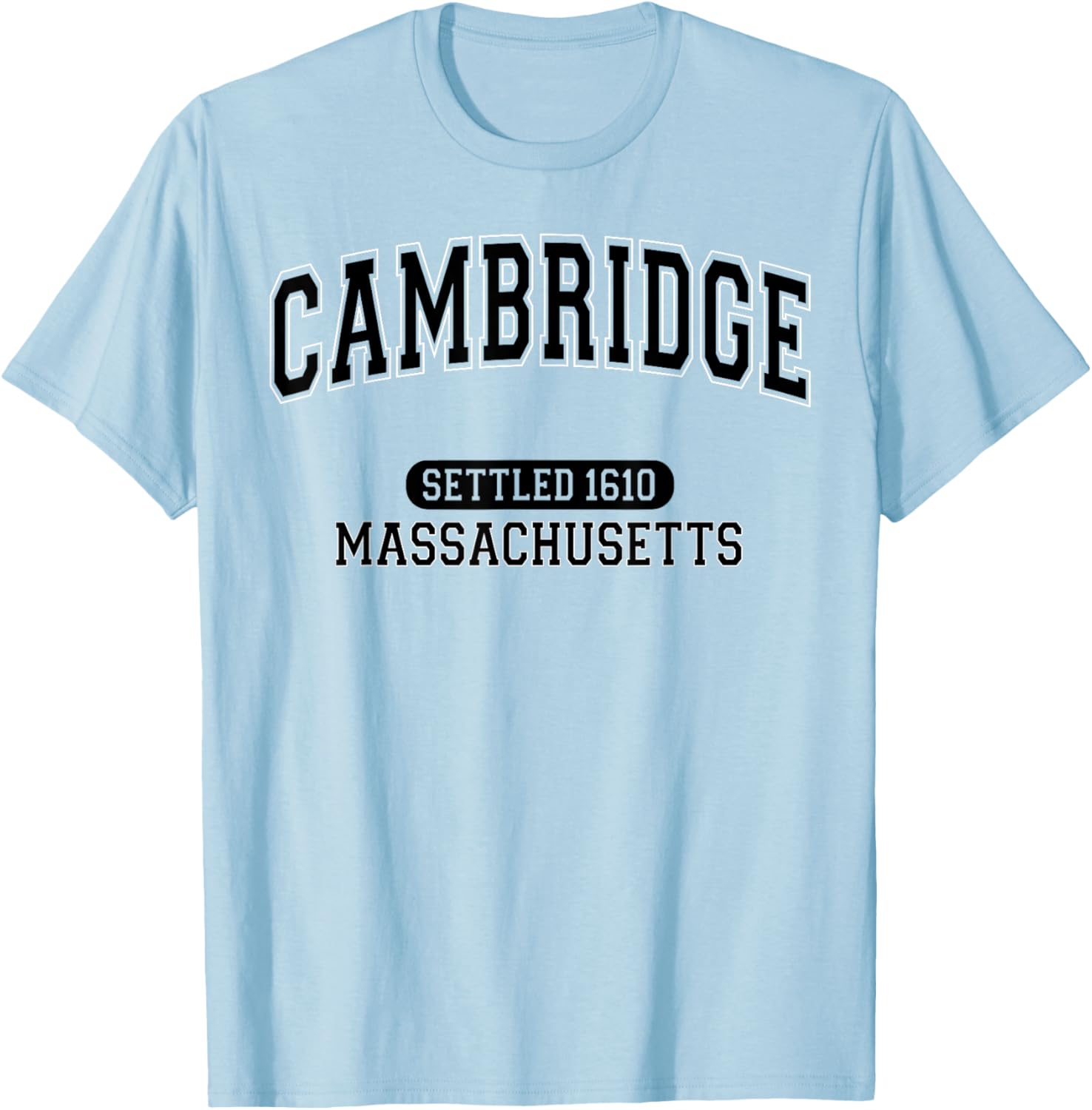 Vintage Arched Black T-Shirt Celebrating Cambridge Massachusetts 1610 - 6
