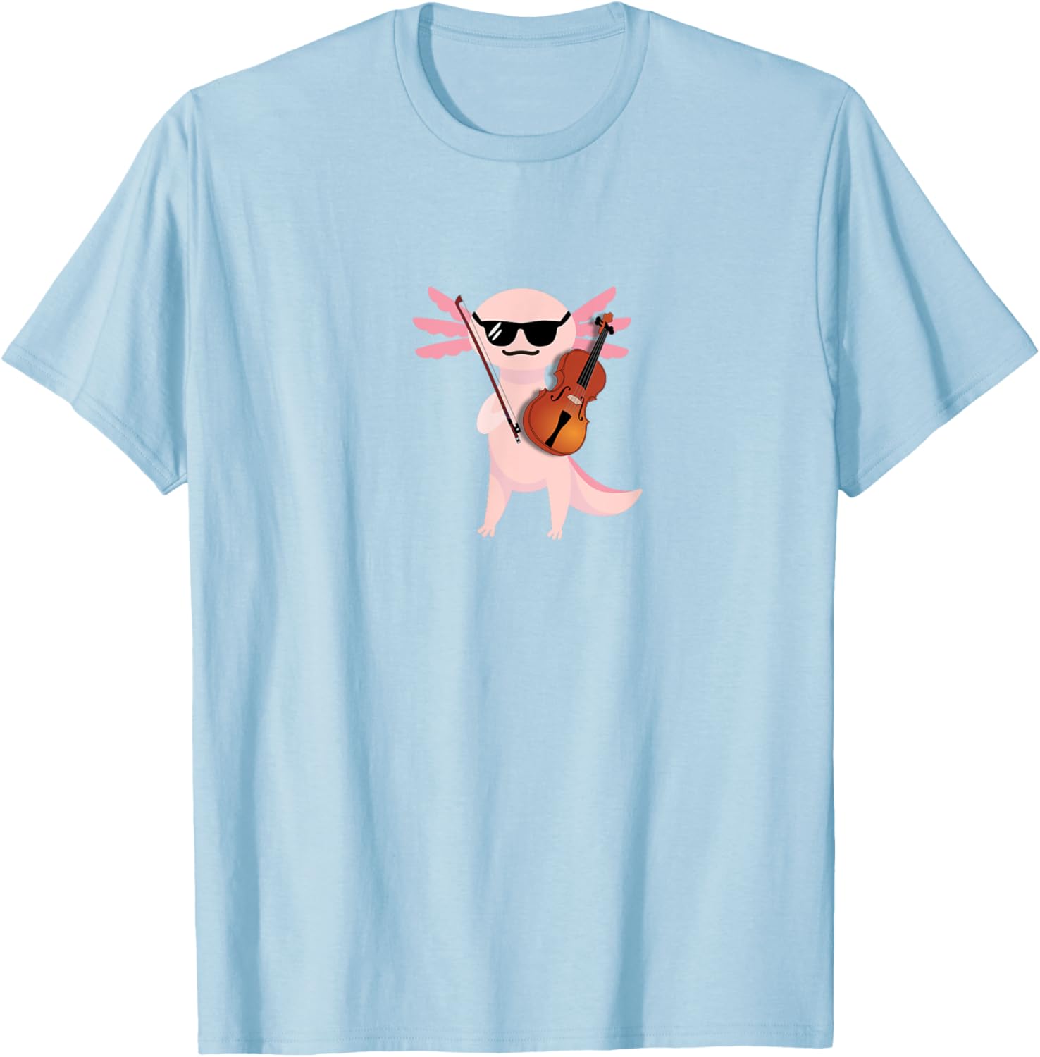 Cute Axolotl T-Shirt with Sunglasses Playing Violin for Fun Style - 9