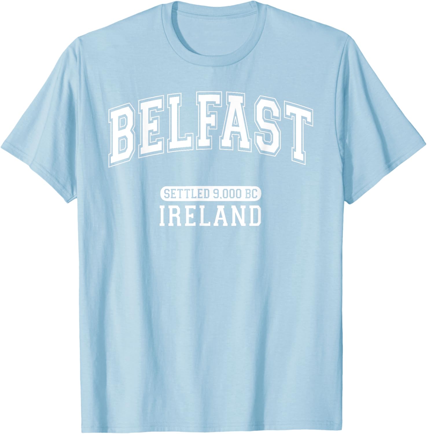 Belfast Ireland Retro T-Shirt with Arched White Letters for History Lovers - 20