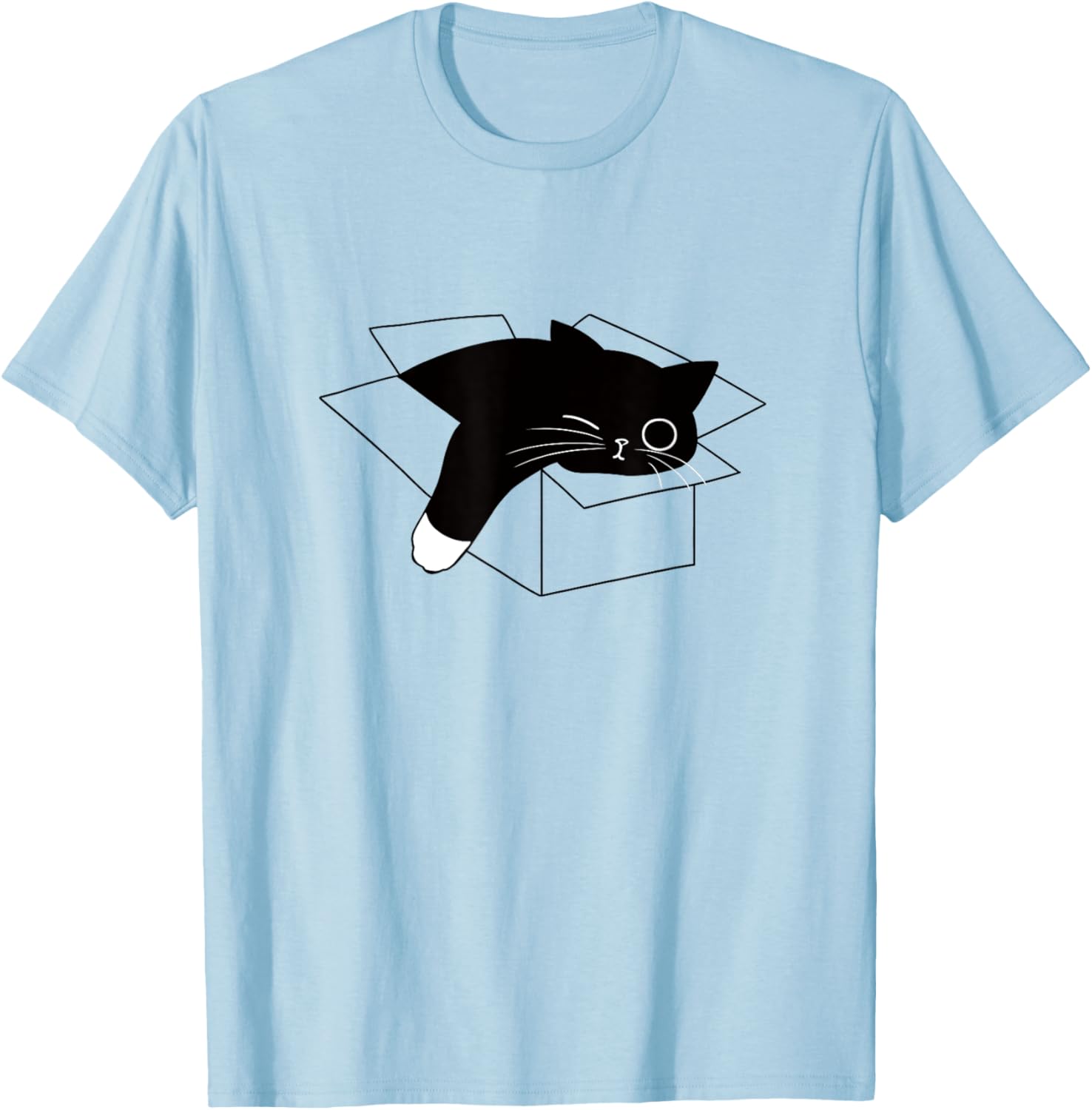 Cute Lazy Black Cat Half Asleep T-Shirt for Men, Women, and Kids - 3