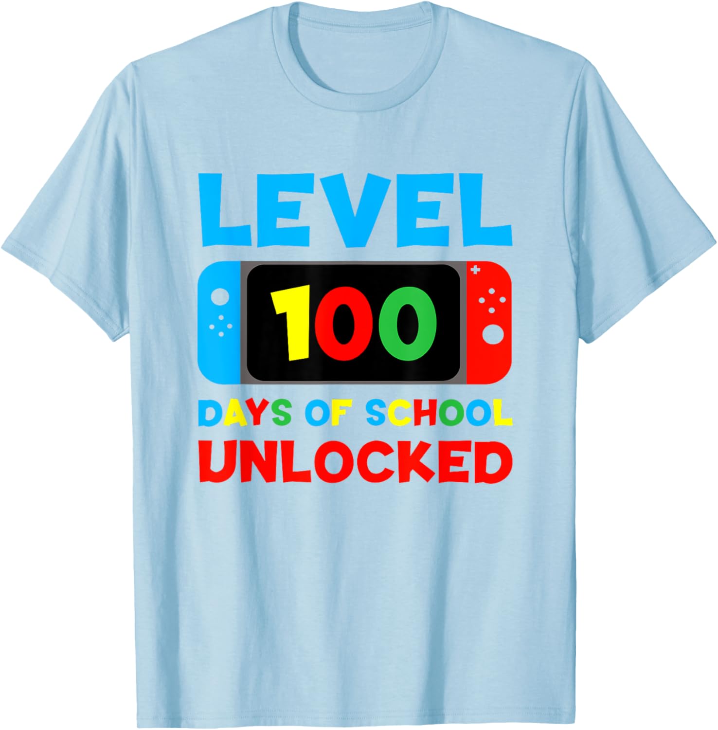 Level 100 Days of School Unlocked T-Shirt for Kids and Teens - 5