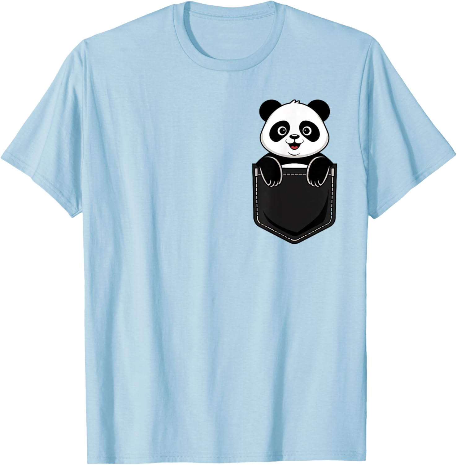 Cute Funny Panda T-Shirt for Men and Women Pocket Animal Design - 29