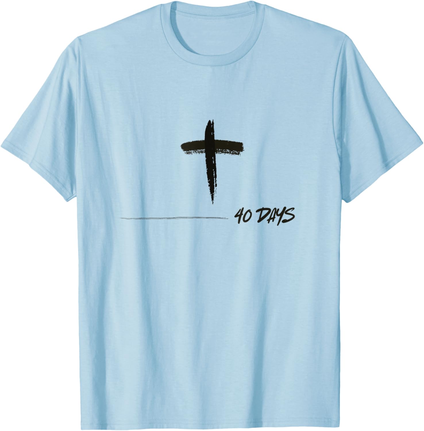 Forty Days of Lent Ash Wednesday Cross Catholic T-Shirt for Believers - 5