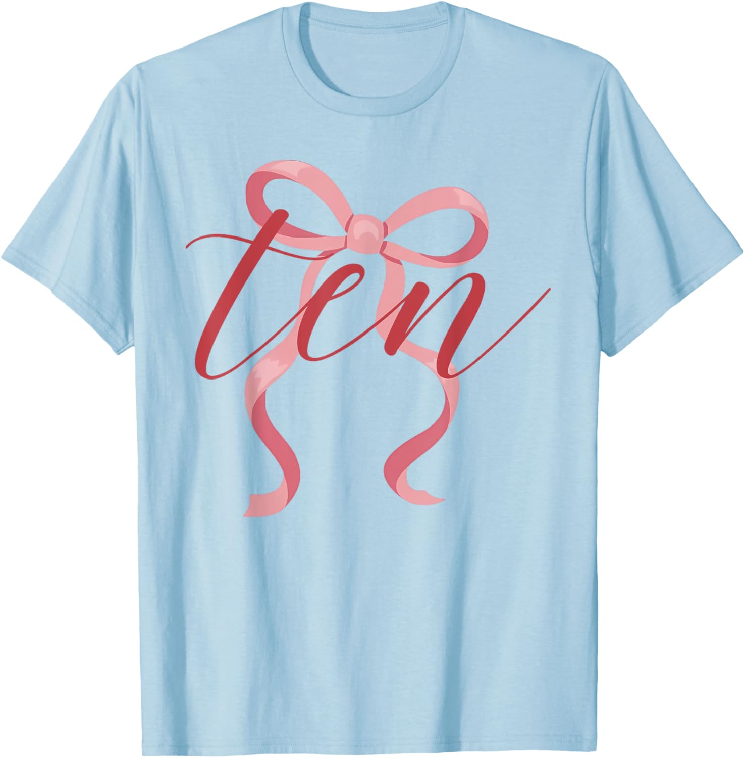 Cute Pink Coquette Bow T-Shirt for 10th Birthday Celebration for Girls - 2