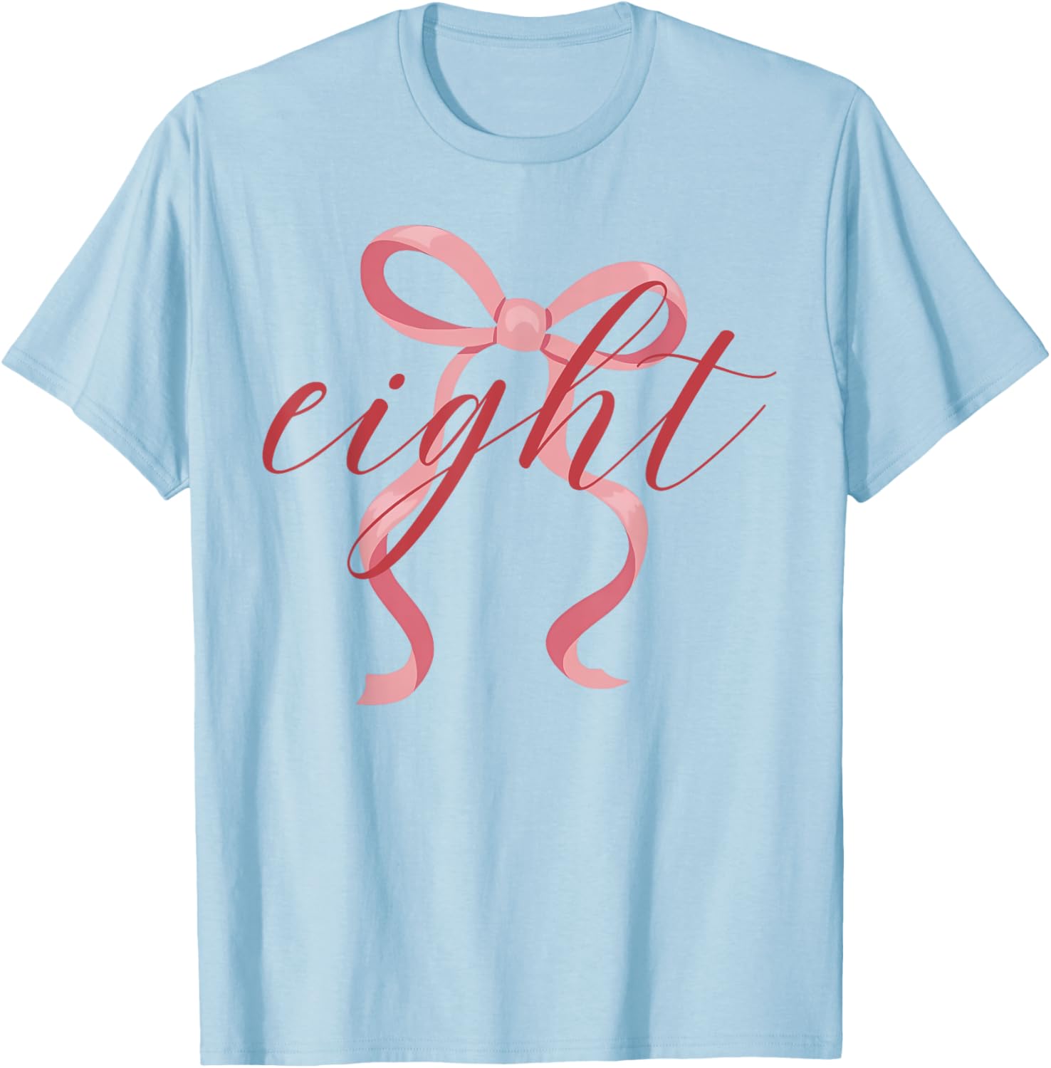 Pink Coquette Bow T-Shirt for 8 Year Old Girl's Birthday Celebration - 11