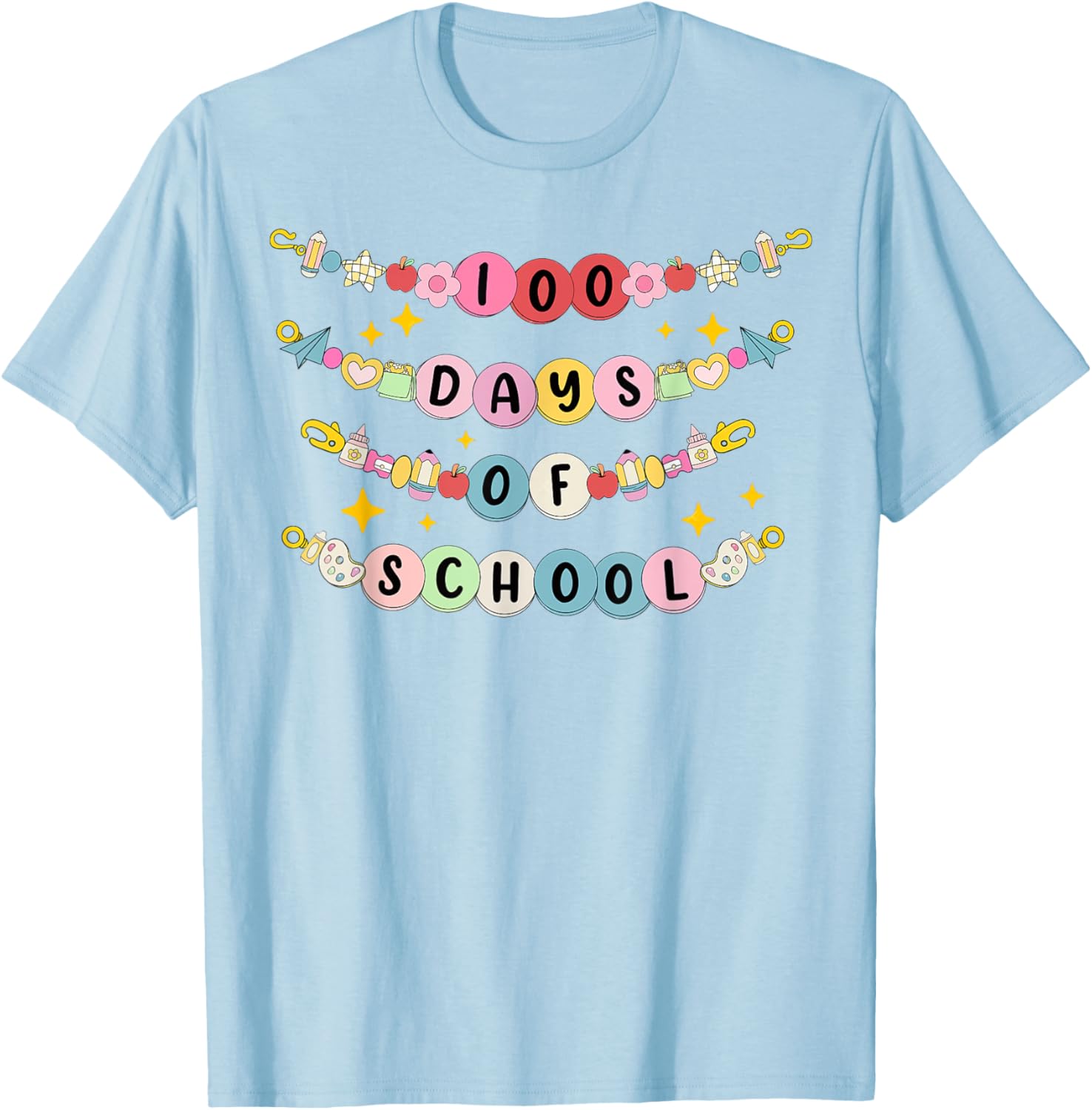 Happy 100 Days of School Bracelet and T-Shirt for Students and Teachers - 5
