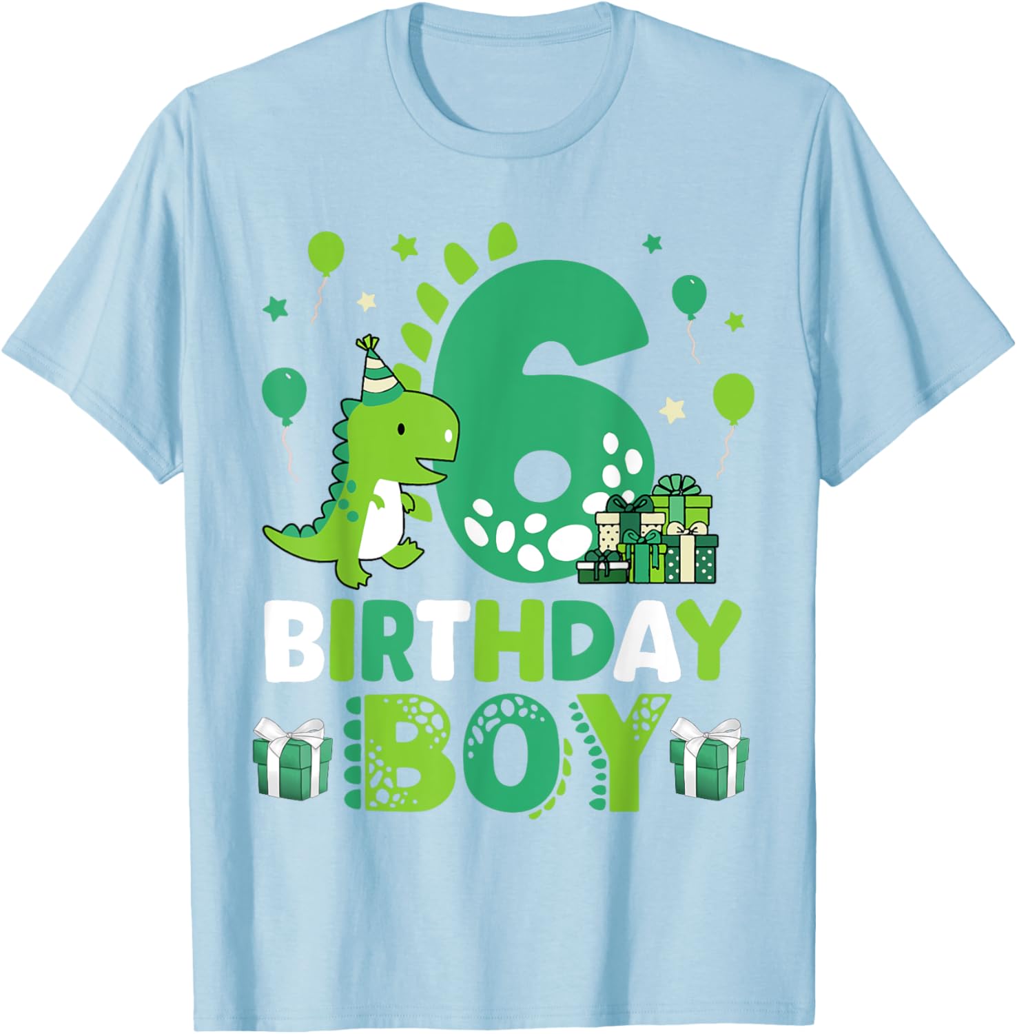 Adorable T Rex Dinosaur Shirt for Boys 6th Birthday Celebration - 2