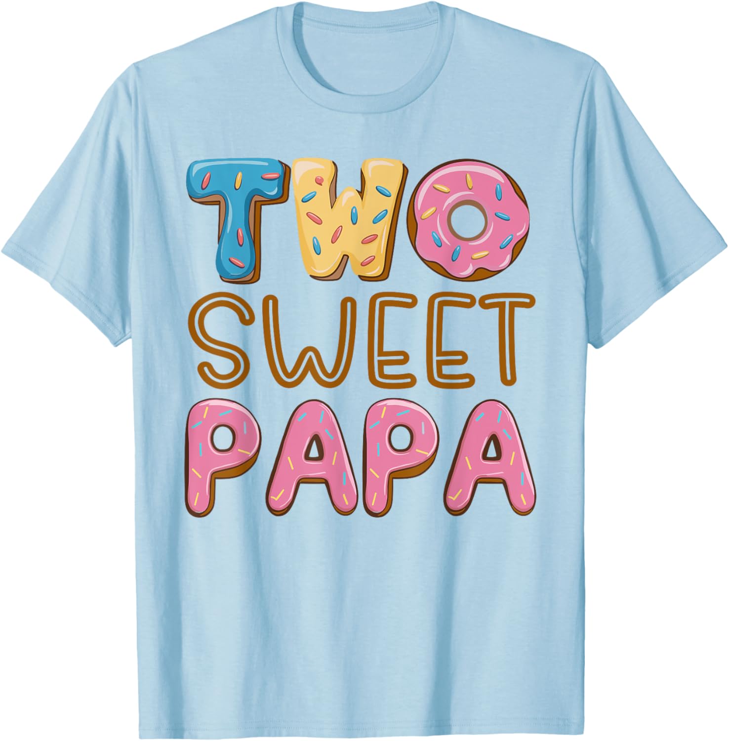 Papa of Two Sweet Donuts Birthday T-Shirt for Dad - Cute Party Wear - 6