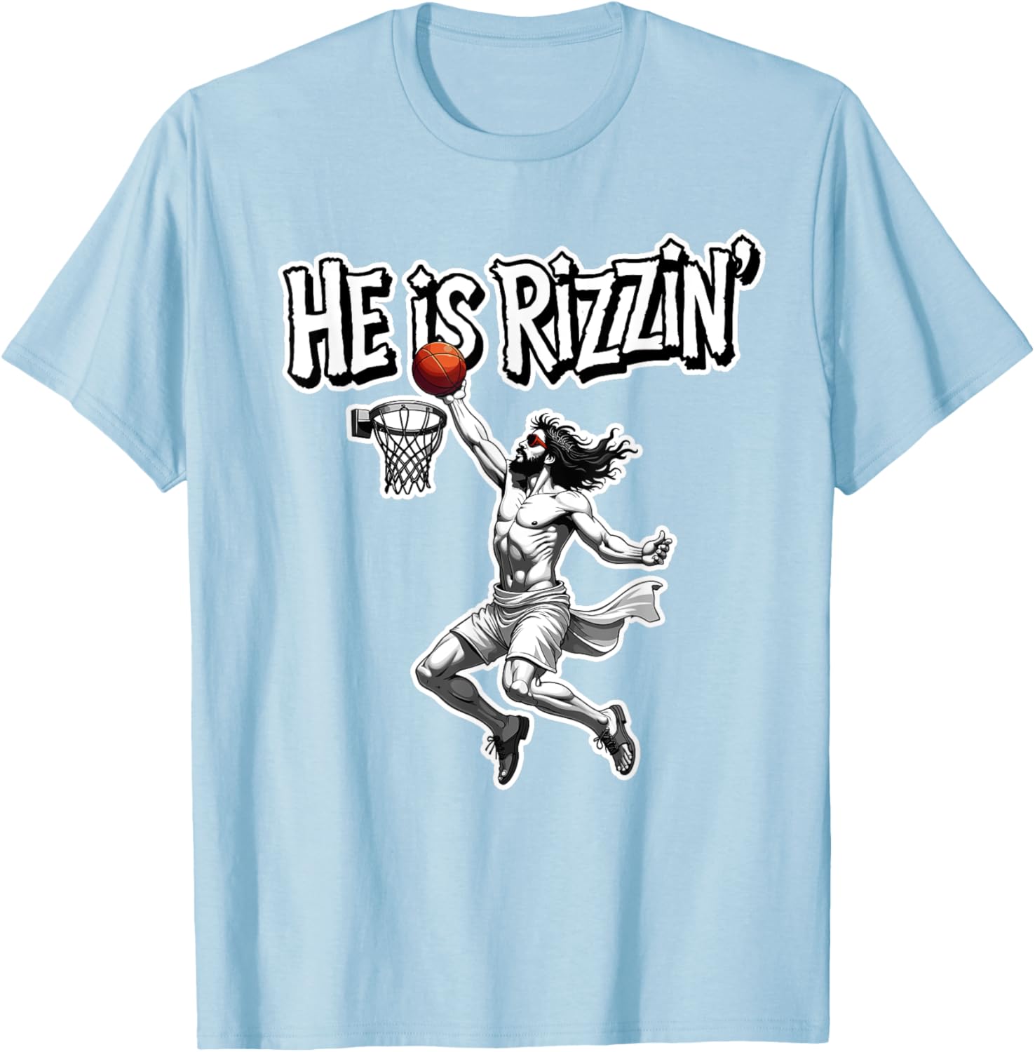 Funny Jesus Basketball Meme T-Shirt for Rizzin Fans - Unique Gift Idea - 25