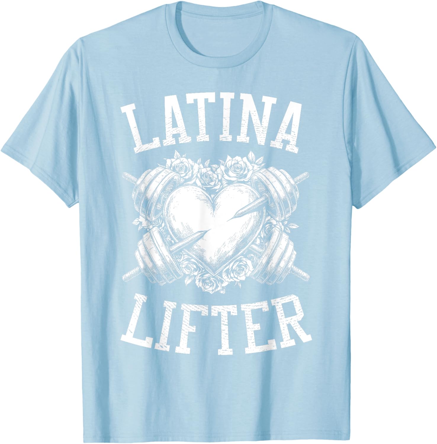 Latina Lifter Heart Fitness T-Shirt for Hispanic Gym Lovers - 22
