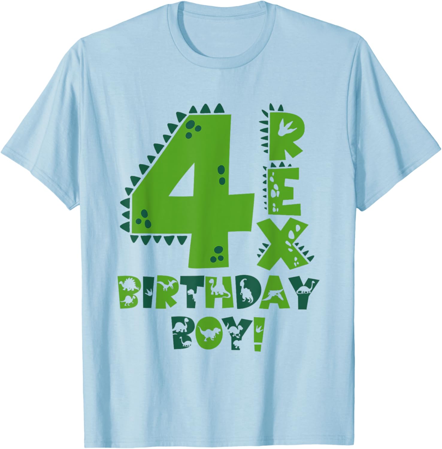 Fun Four Rex Dinosaur T-Shirt for 4-Year-Old Birthday Boys - 9