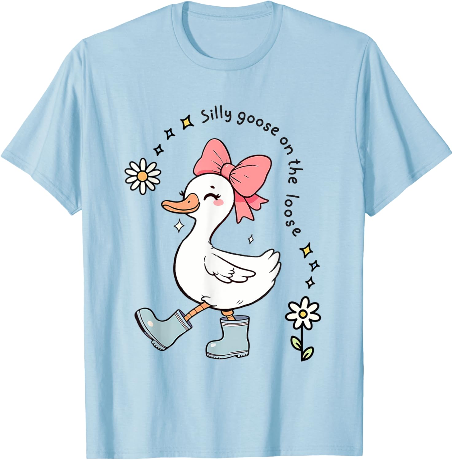 Funny Silly Goose On The Loose Kids T-Shirt for Girls - Adorable Design - 6