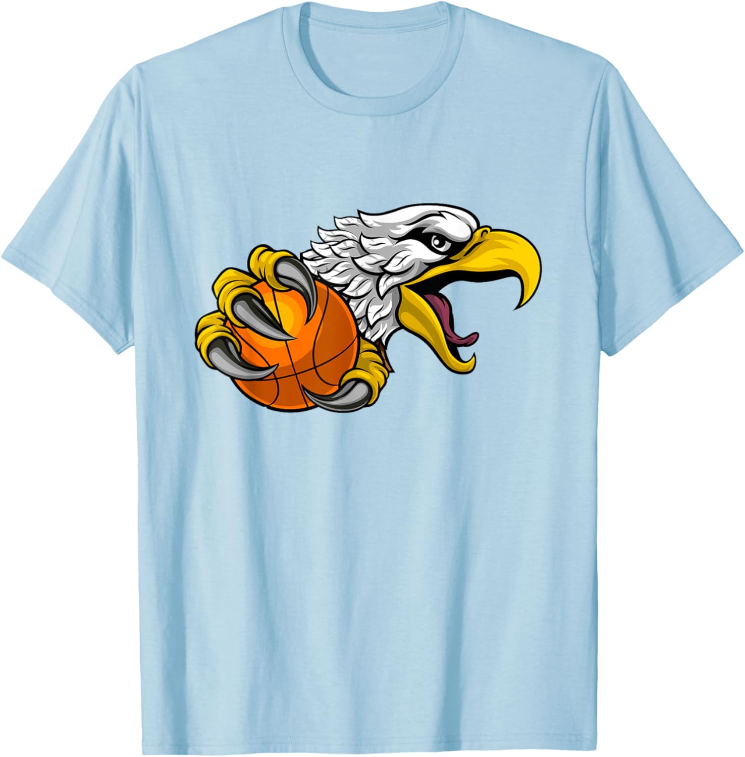 Eagle Hawk Basketball Cartoon Character T-Shirt for Fun Sports Fans - 4