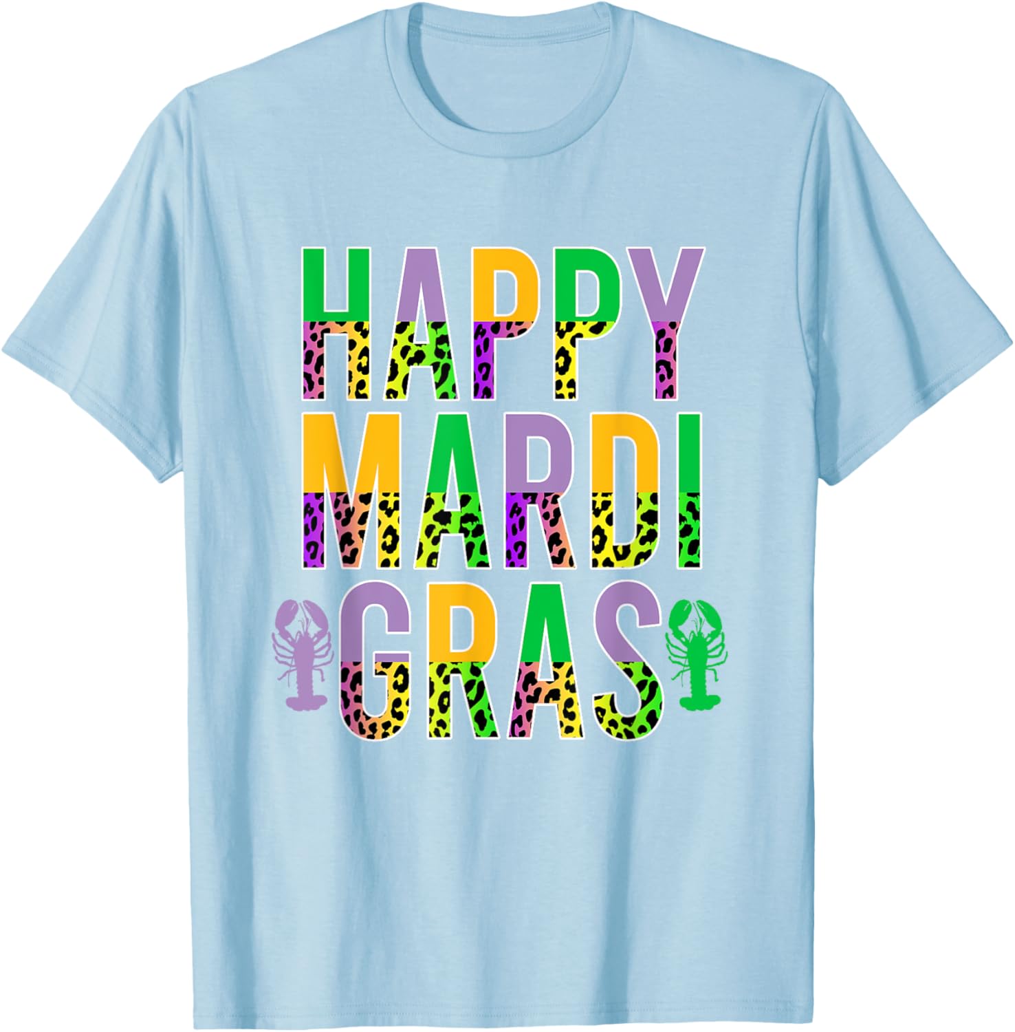Happy Mardi Gras Leopard Print Crawfish T-Shirt for Men Women Kids - 12