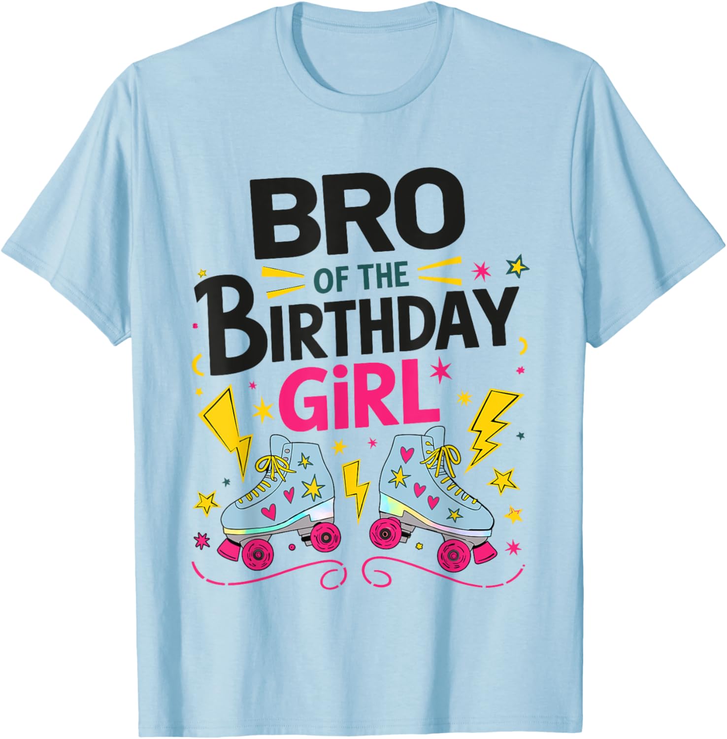 Cool Bro of The Birthday Girl Rolling Skate T-Shirt for Brothers - 1
