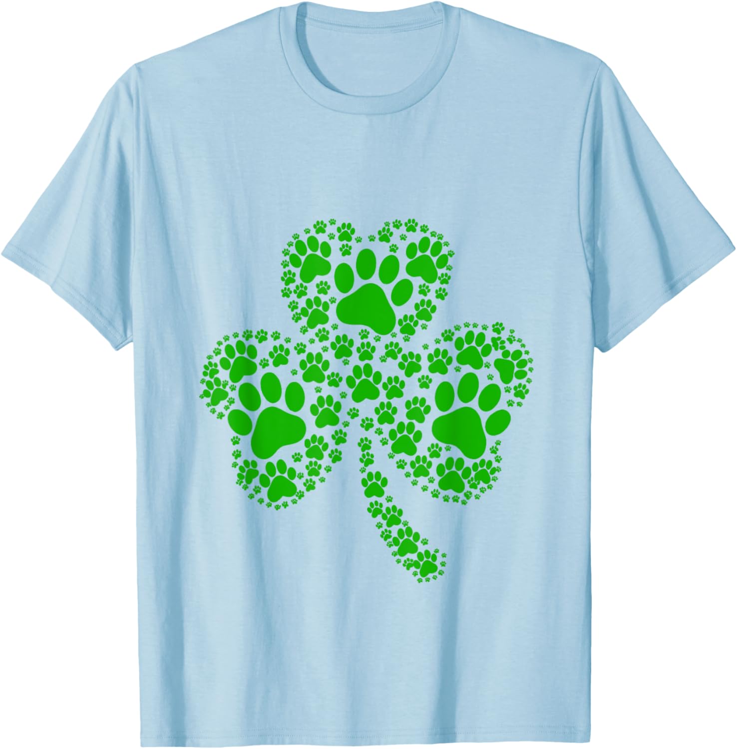 Irish Dog Lover T-Shirt with Shamrock and Paw Print for St Patricks Day - 18