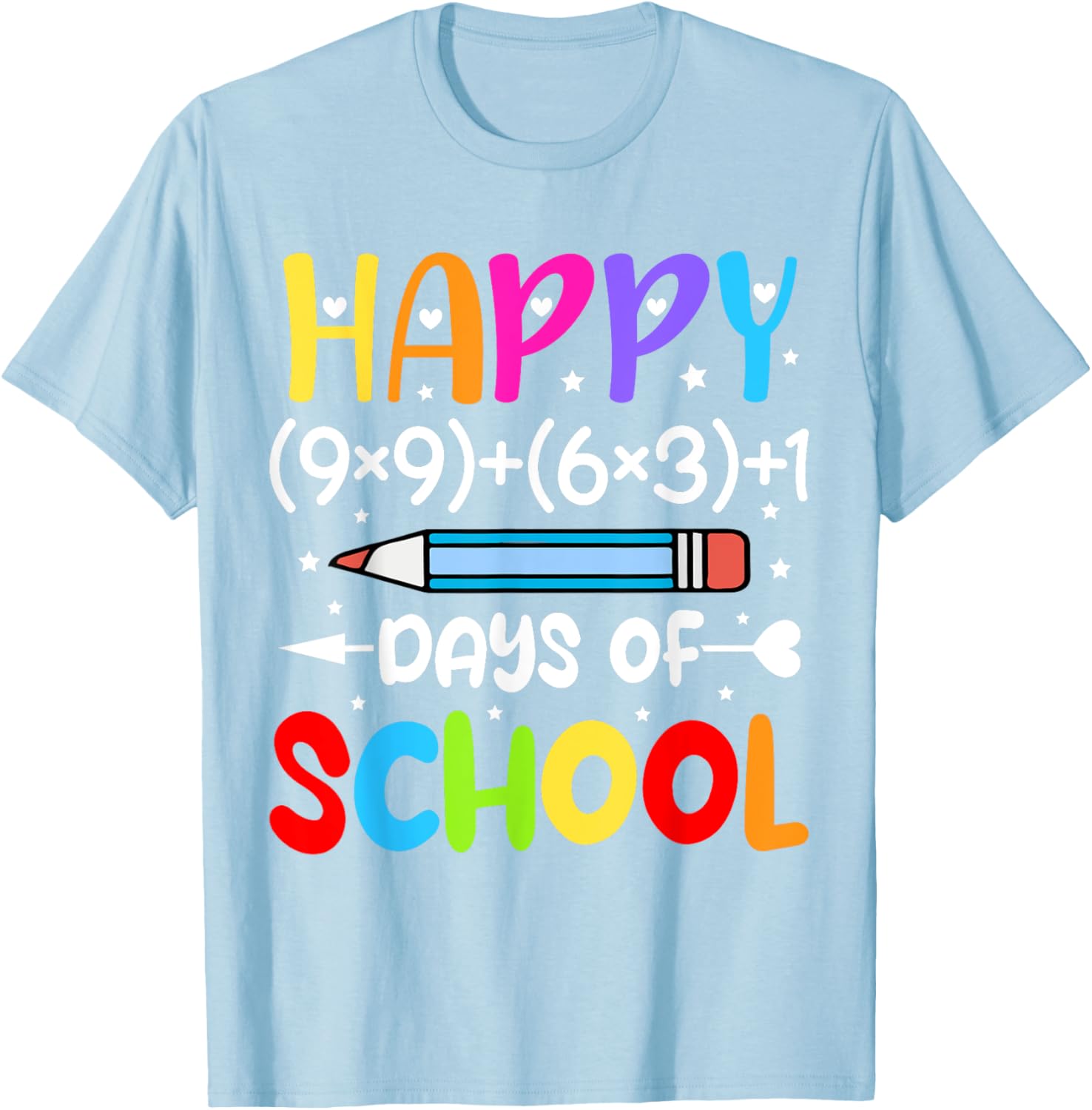 Happy 100th Day of School T-Shirt for Kids Fun Math Teacher Gift - 6
