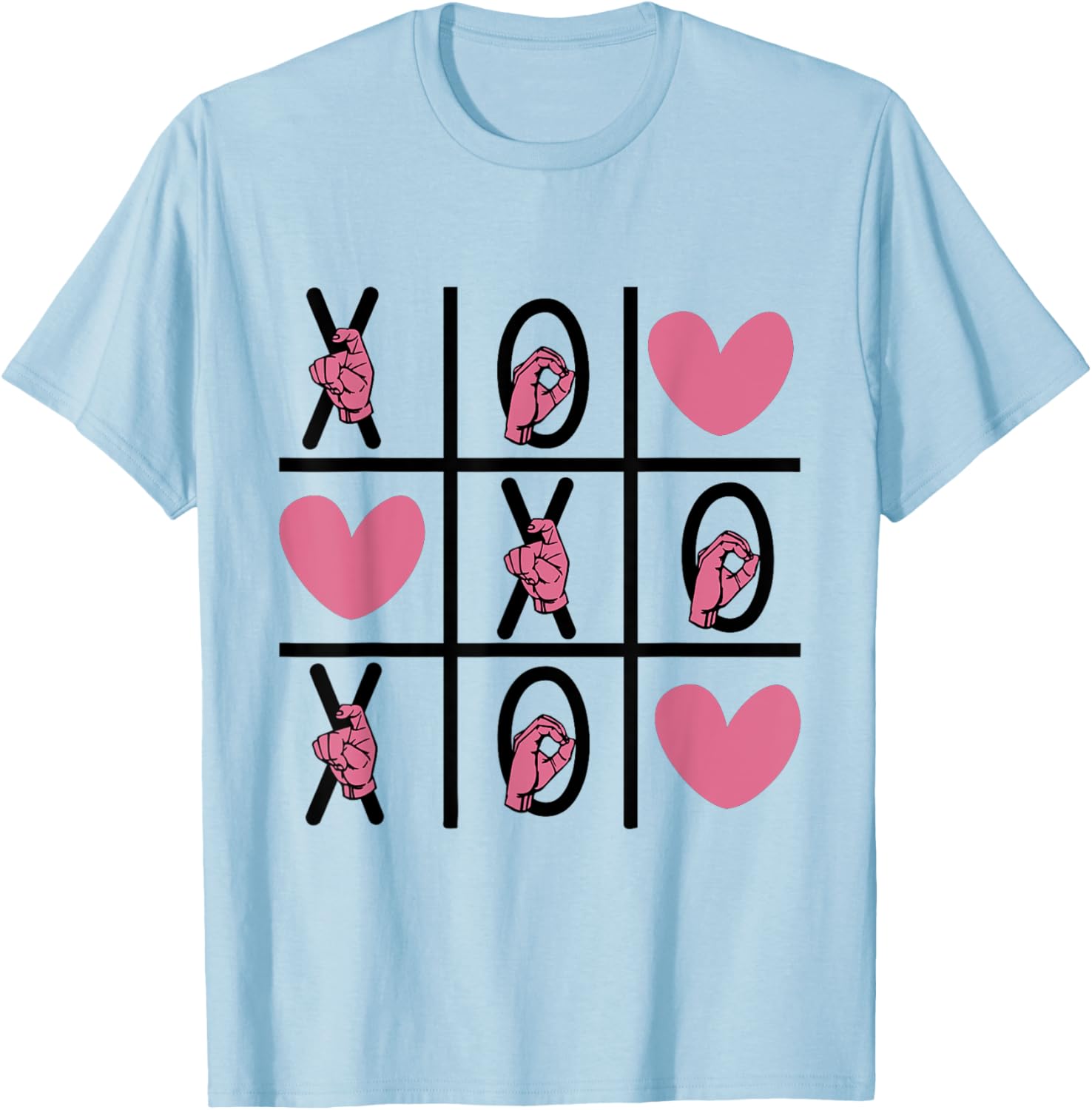 ASL Love Hand Sign Valentine's Day T-Shirt for Deaf Community XOXO - 22
