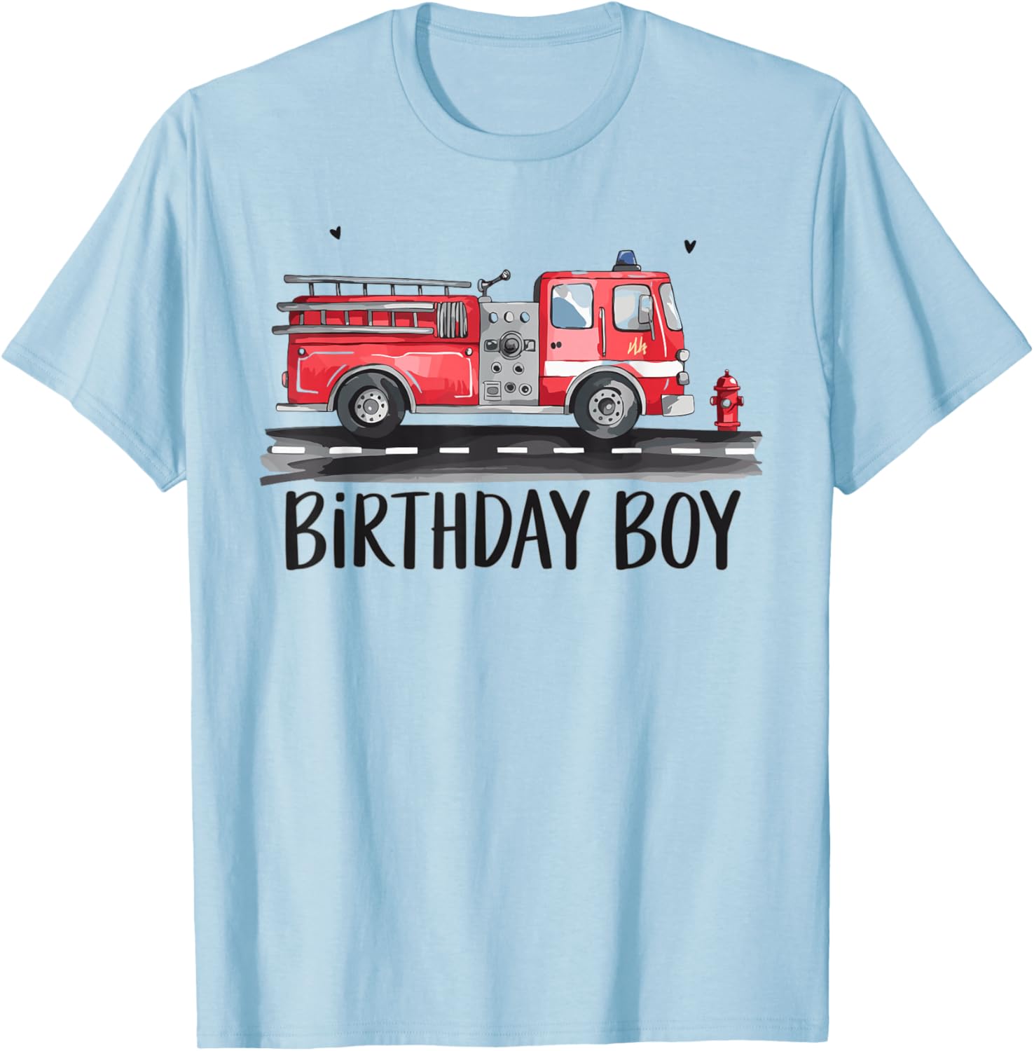 Fire Truck Firefighter Birthday T-Shirt for Boys Family Party - 7