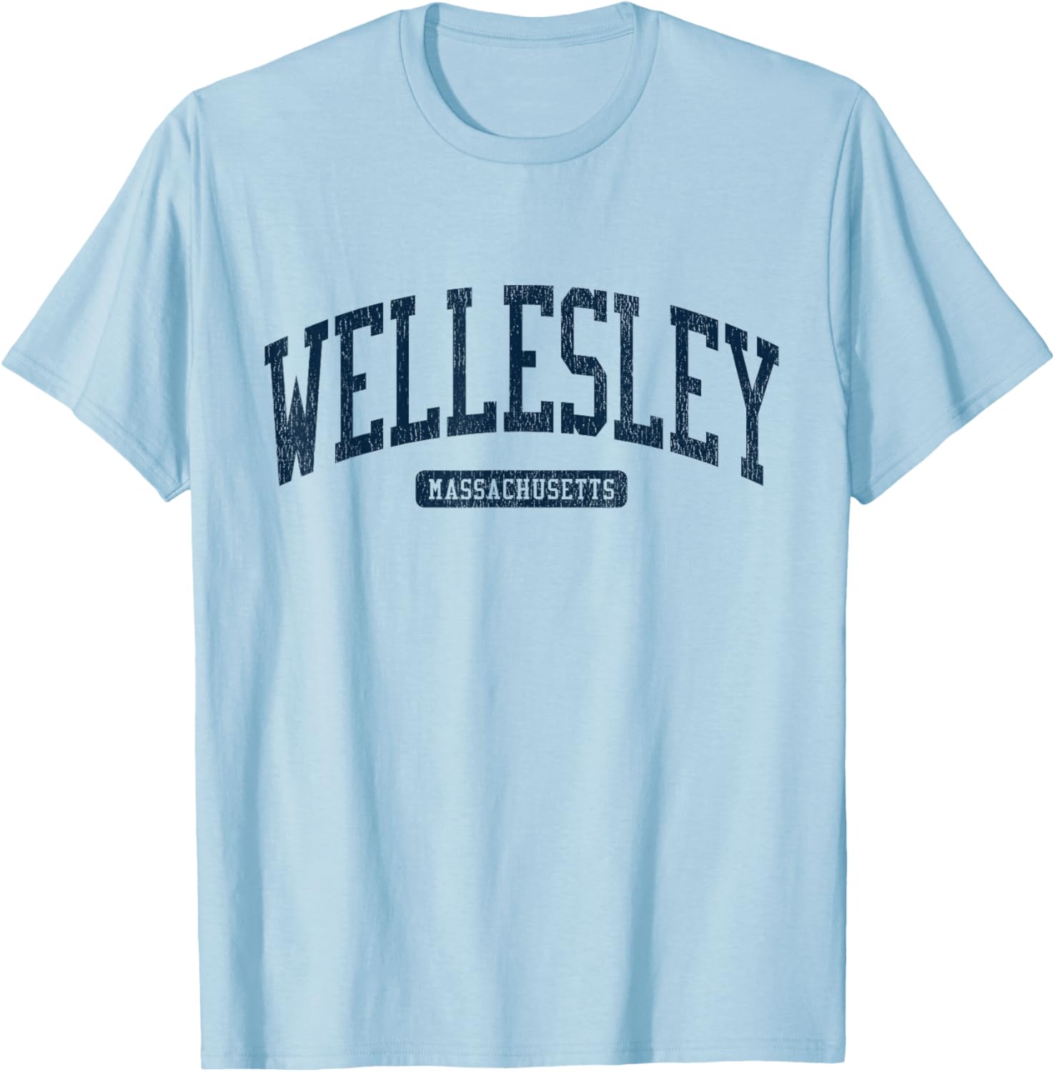 Wellesley MA College Style Blue T-Shirt for Students and Alumni - 3