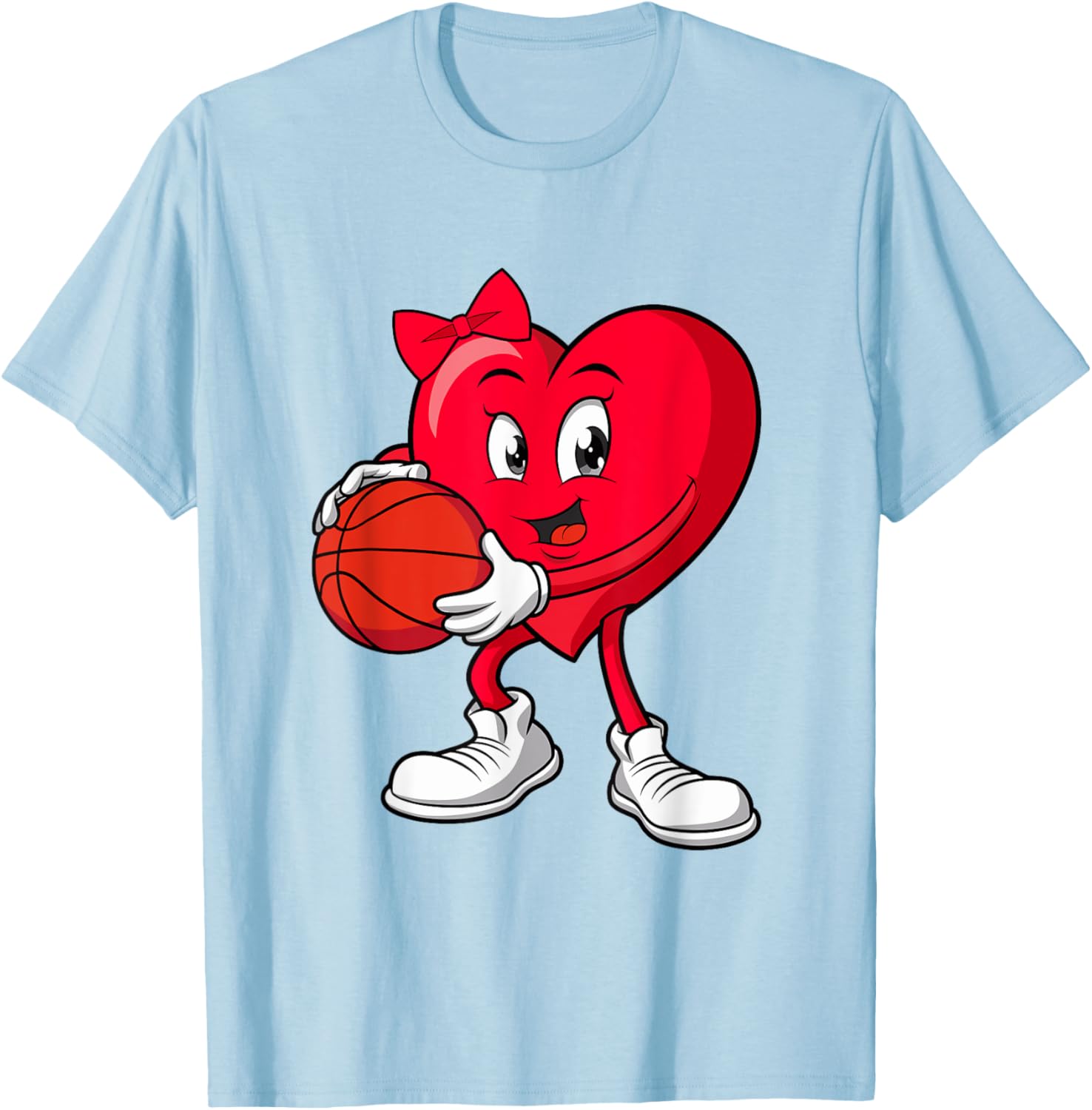 Cute Red Heart Basketball T-Shirt for Girls Perfect for Valentine's Day - 5