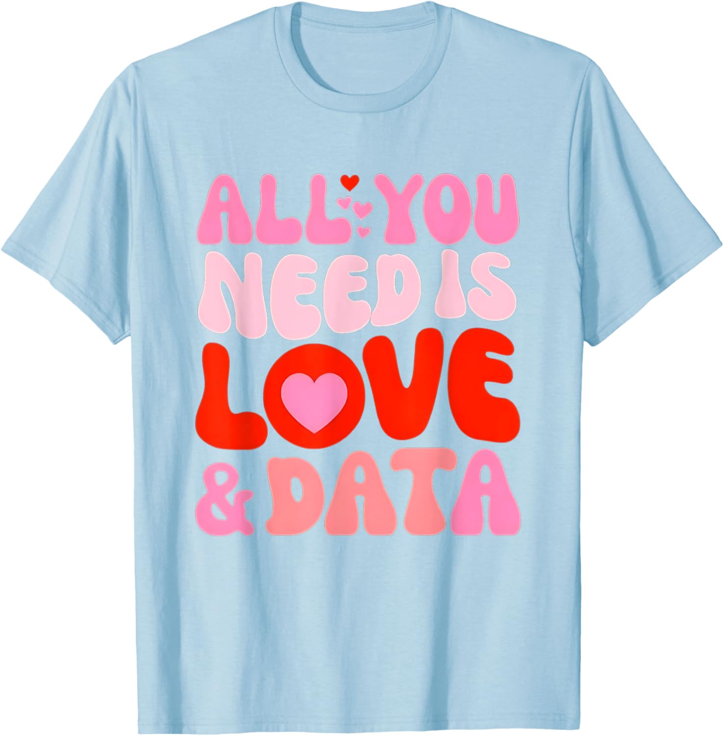 Retro Love and Data Teacher Valentine's Day T-Shirt for Educators - 19