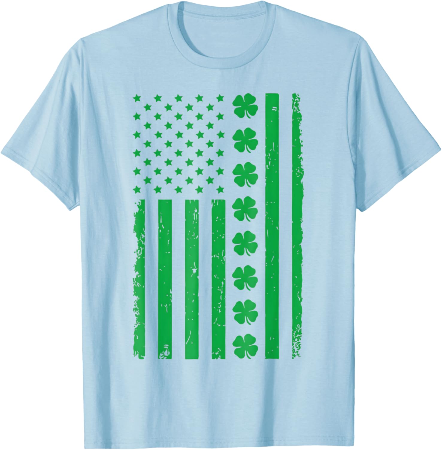 Stunning US American Flag T-Shirt with Shamrocks for St. Patrick's Day - 23