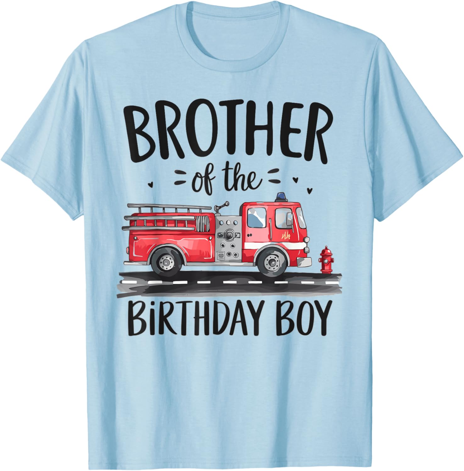 Brother of the Birthday Boy Fire Truck Firefighter T-Shirt for Boys - 2