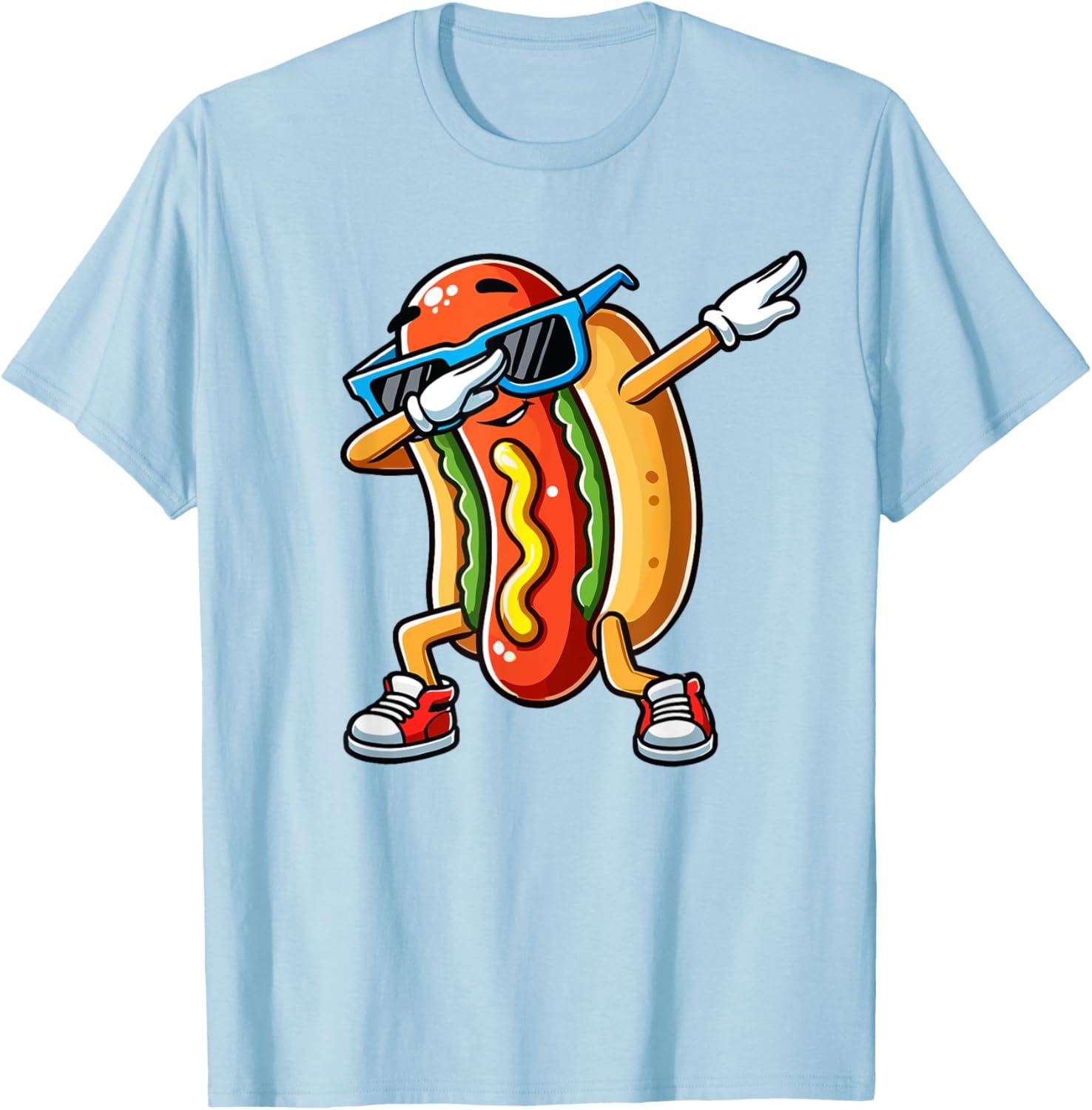 Funny Dabbing Hotdog Sunglasses T-Shirt for Kids Who Love Dogs and Hotdogs - 18