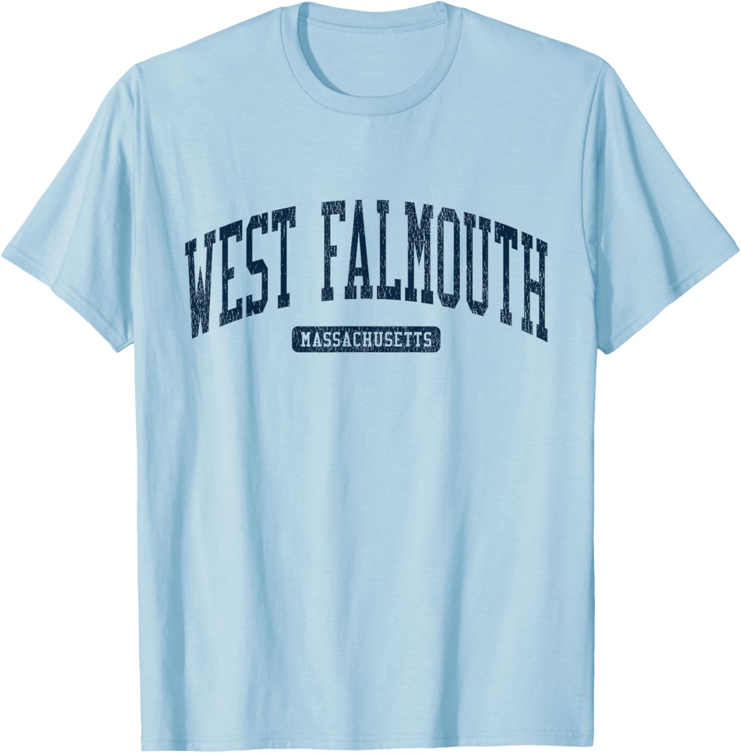 West Falmouth MA College University Stylish Blue T-Shirt for Casual Wear - 4