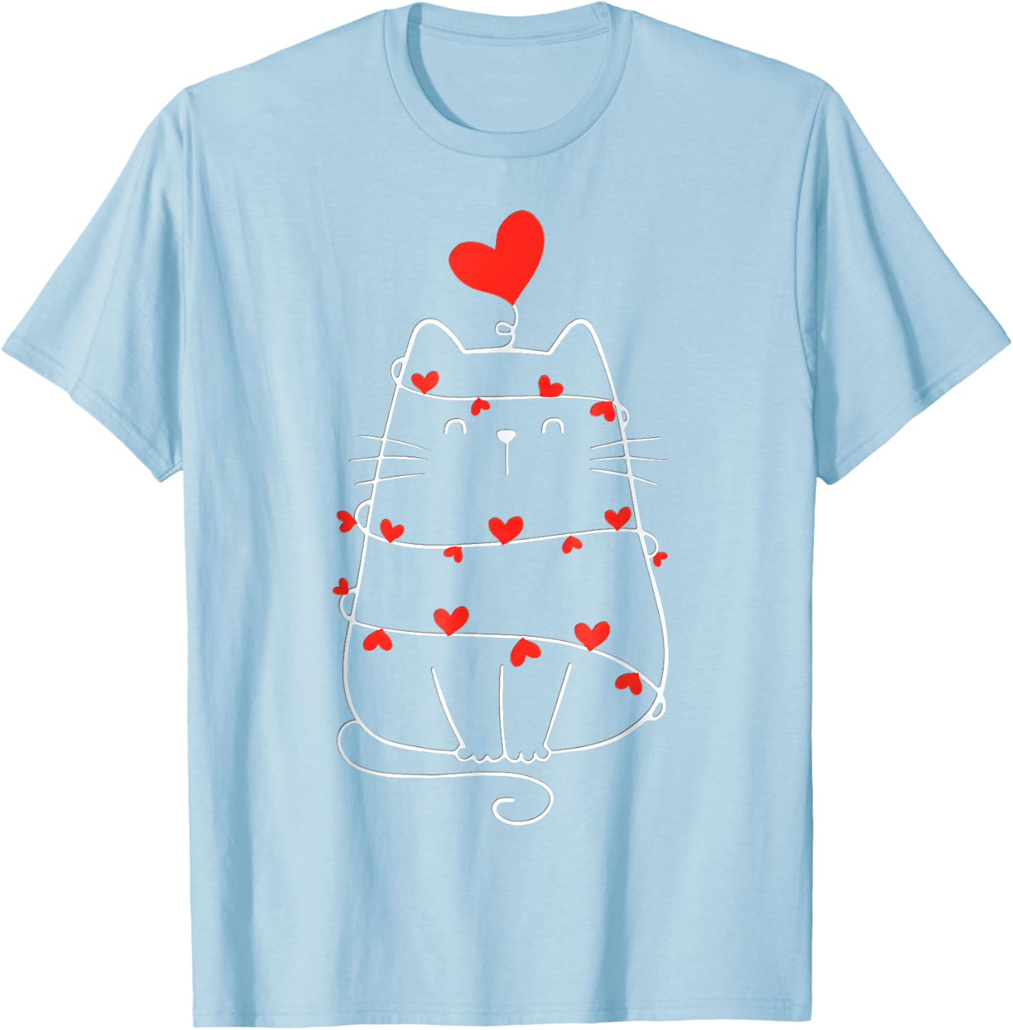 Funny Heart Cat Valentine's Day T-Shirt for Cat Lovers - 14