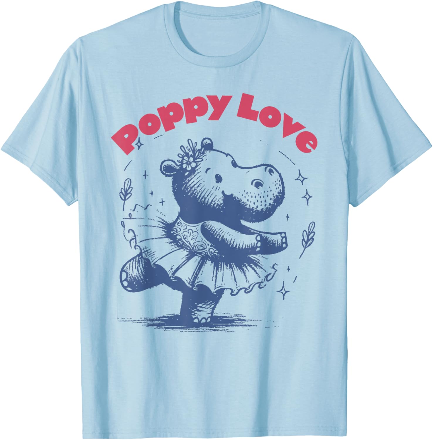 Cute Baby Pygmy Hippo Poppy T-Shirt for Richmond Fans and Animal Lovers - 4