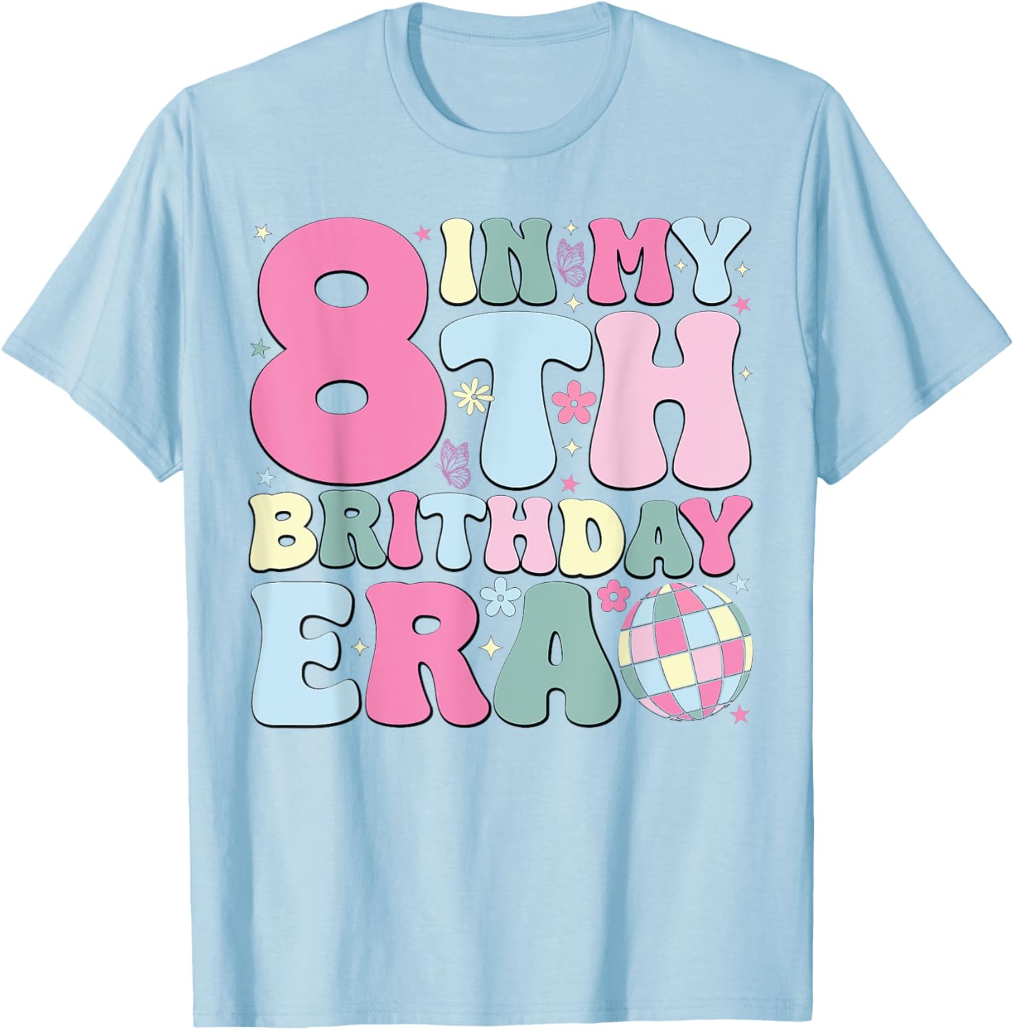 In My 8th Birthday Era Pink T-Shirt for 8 Year Old Birthday Girls - 3