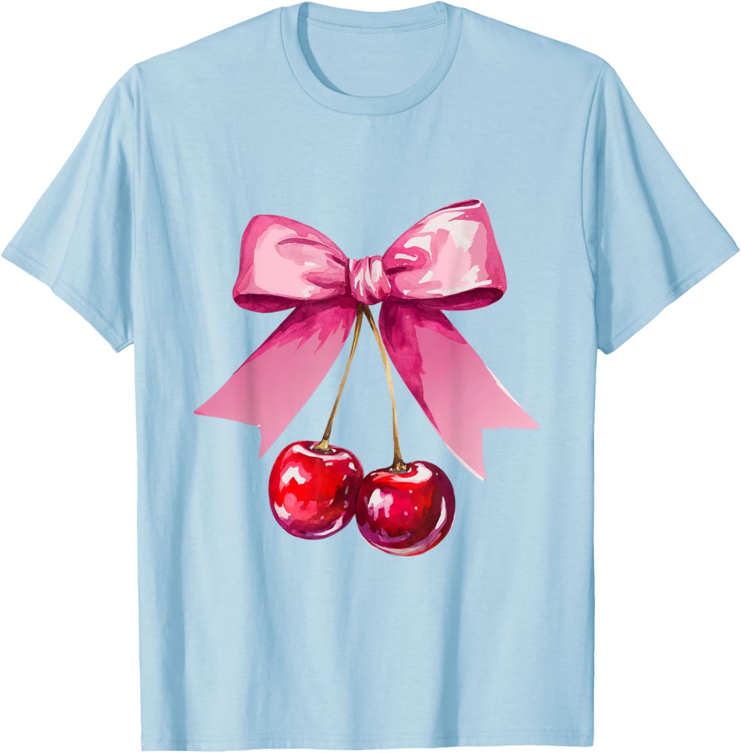 Kawaii Cherry Pink Bow T-Shirt for Cute Valentine's Day Style - 29