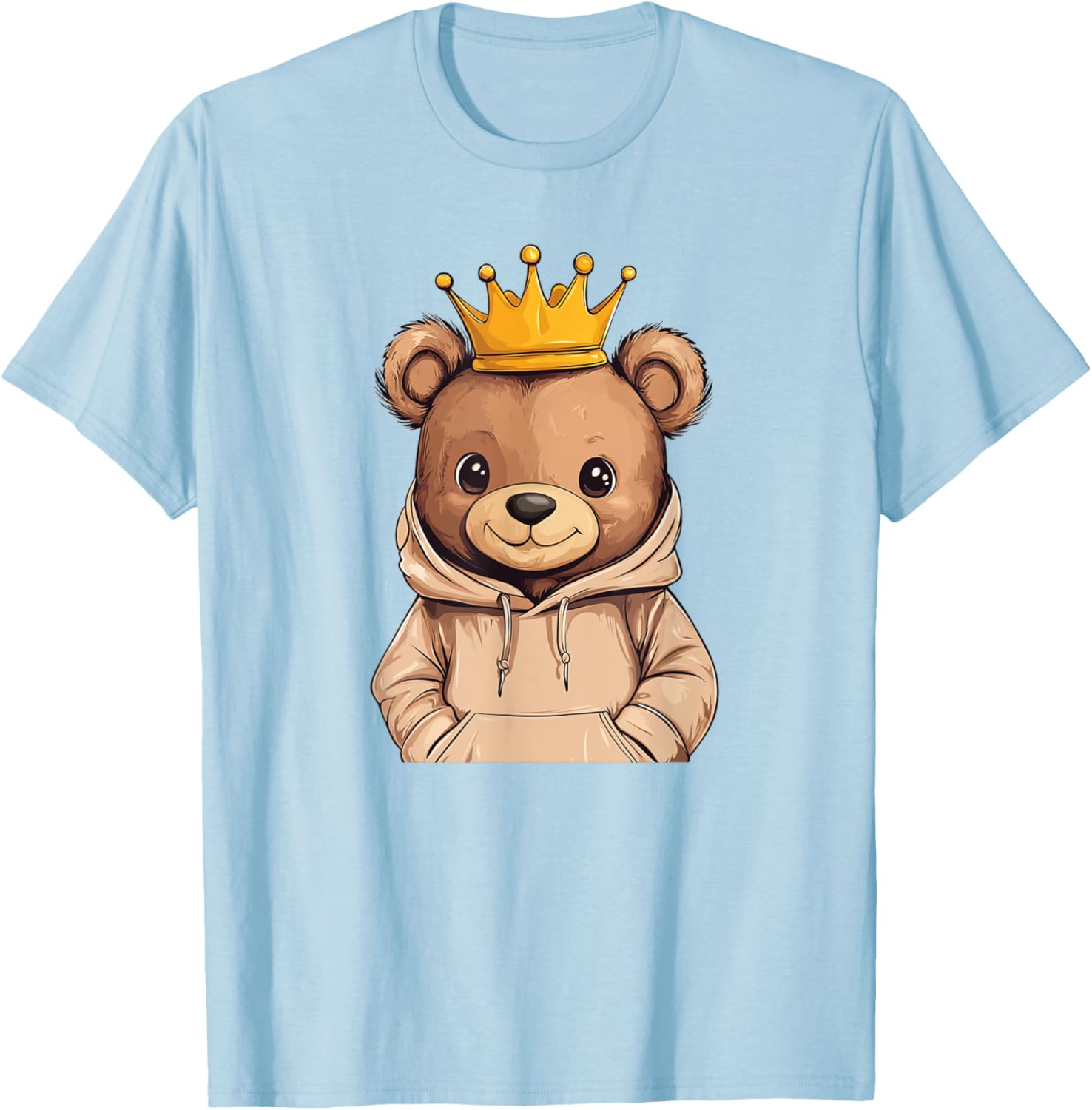 Adorable Cool Teddy Bear King with Crown and Sweater T-Shirt Outfit - 13