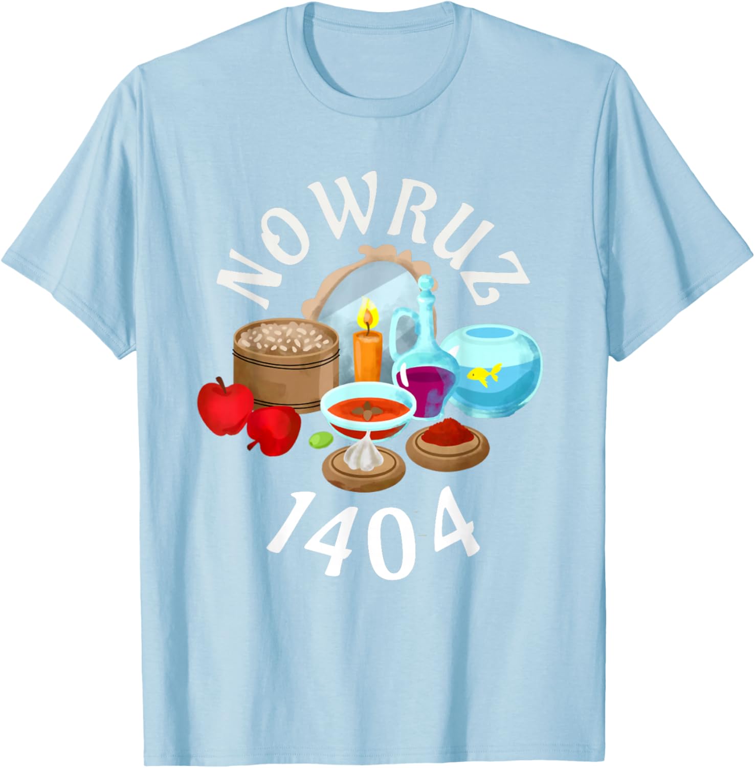 Myoan Unisex Persian Nowruz 1404 T-Shirt Celebrating Haft Sin Culture - 1