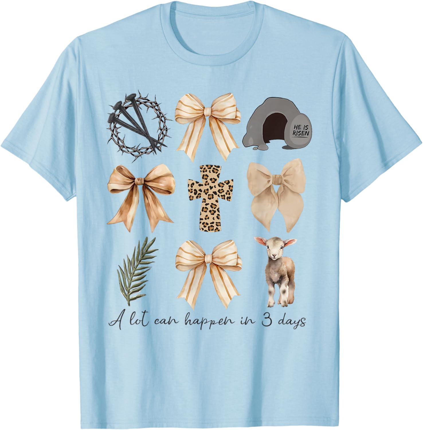 Coquette Bow Christian Easter T-Shirt – A Lot Can Happen in Three Days - 7
