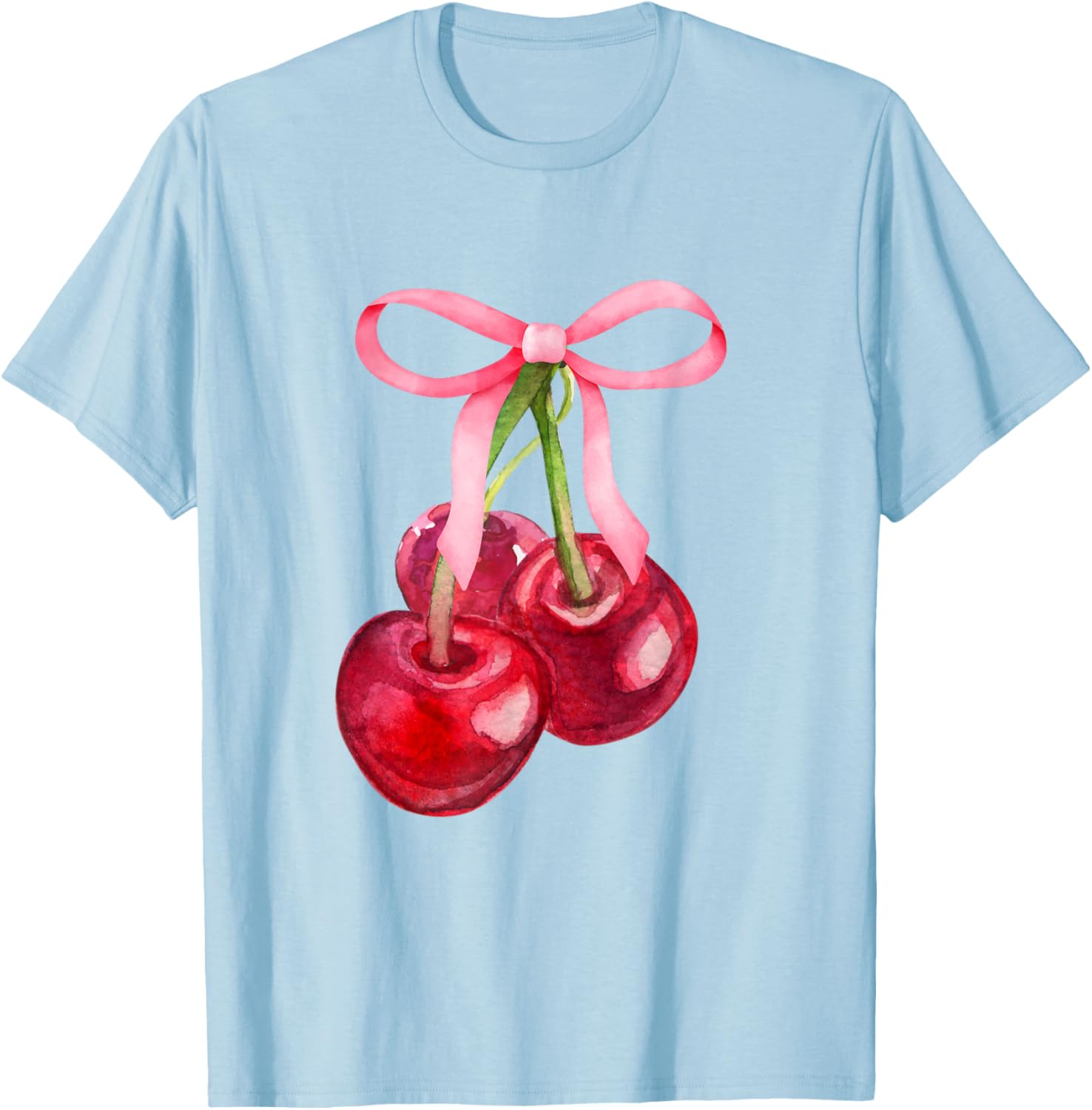 Coquette Red Cherry Pink Bows Preppy Girls T-Shirt for Stylish Kids - 4