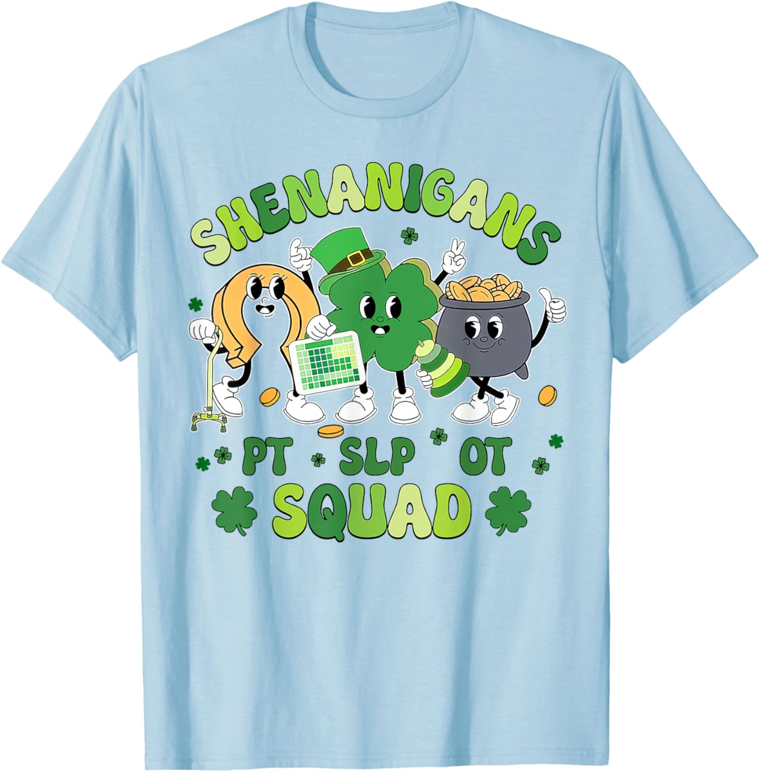Cute St Patrick's Day Shamrock T-Shirt for Therapy Professionals Team - 6
