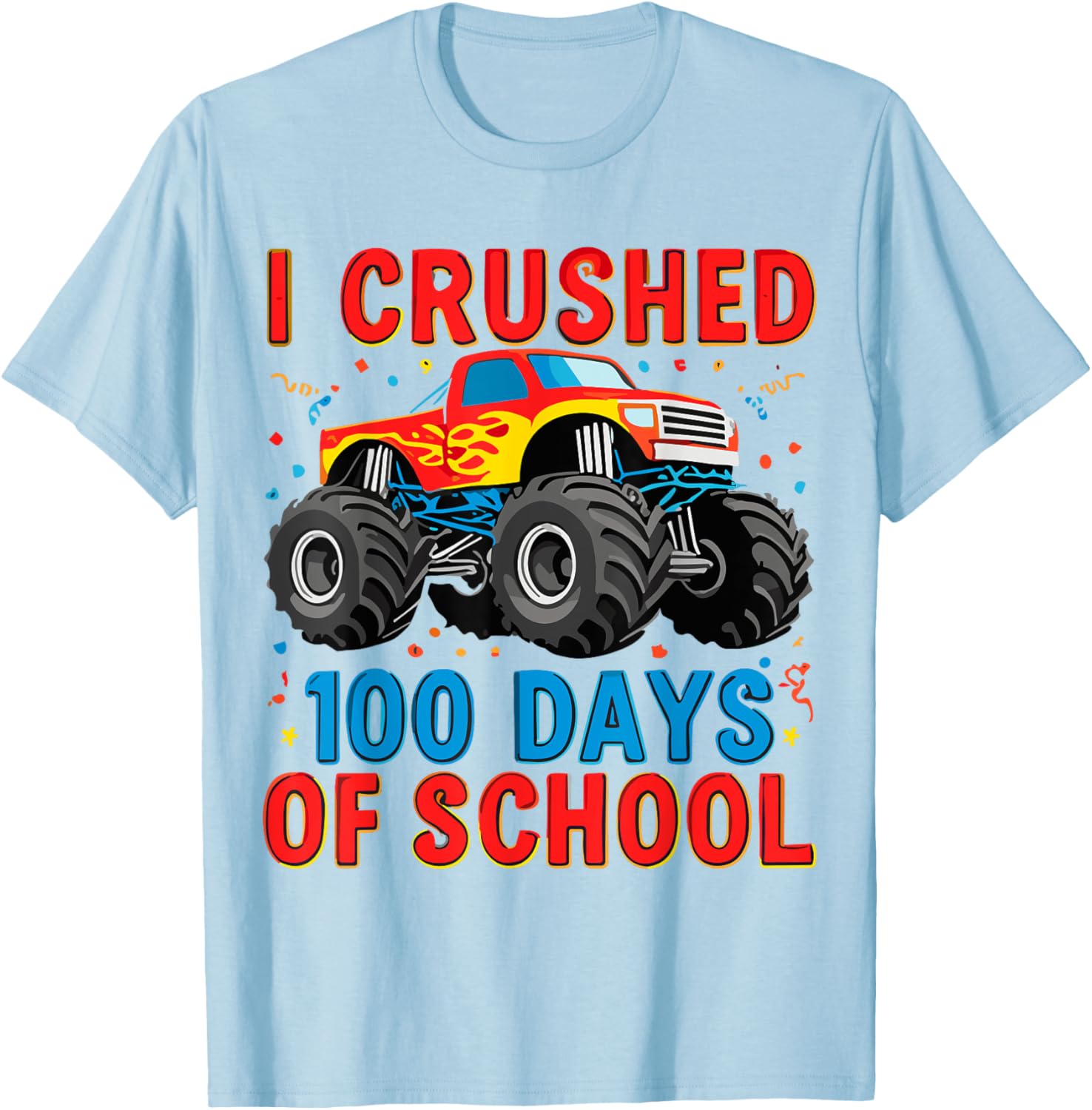 100 Days of School Monster Truck T-Shirt for Boys Fun School Spirit Gear - 5