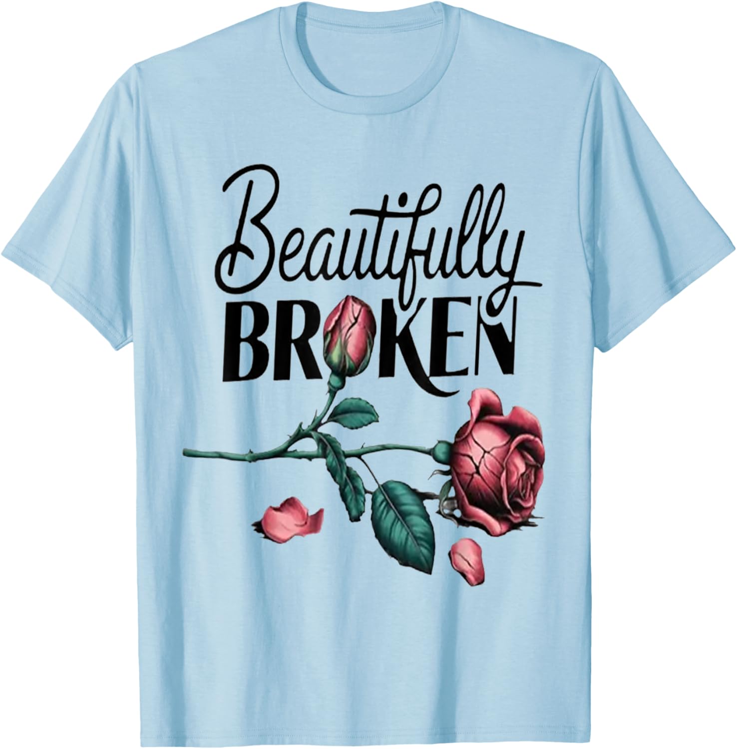 Beautifully Flowers Rose Broken Country Music T-Shirt for Music Lovers - 2