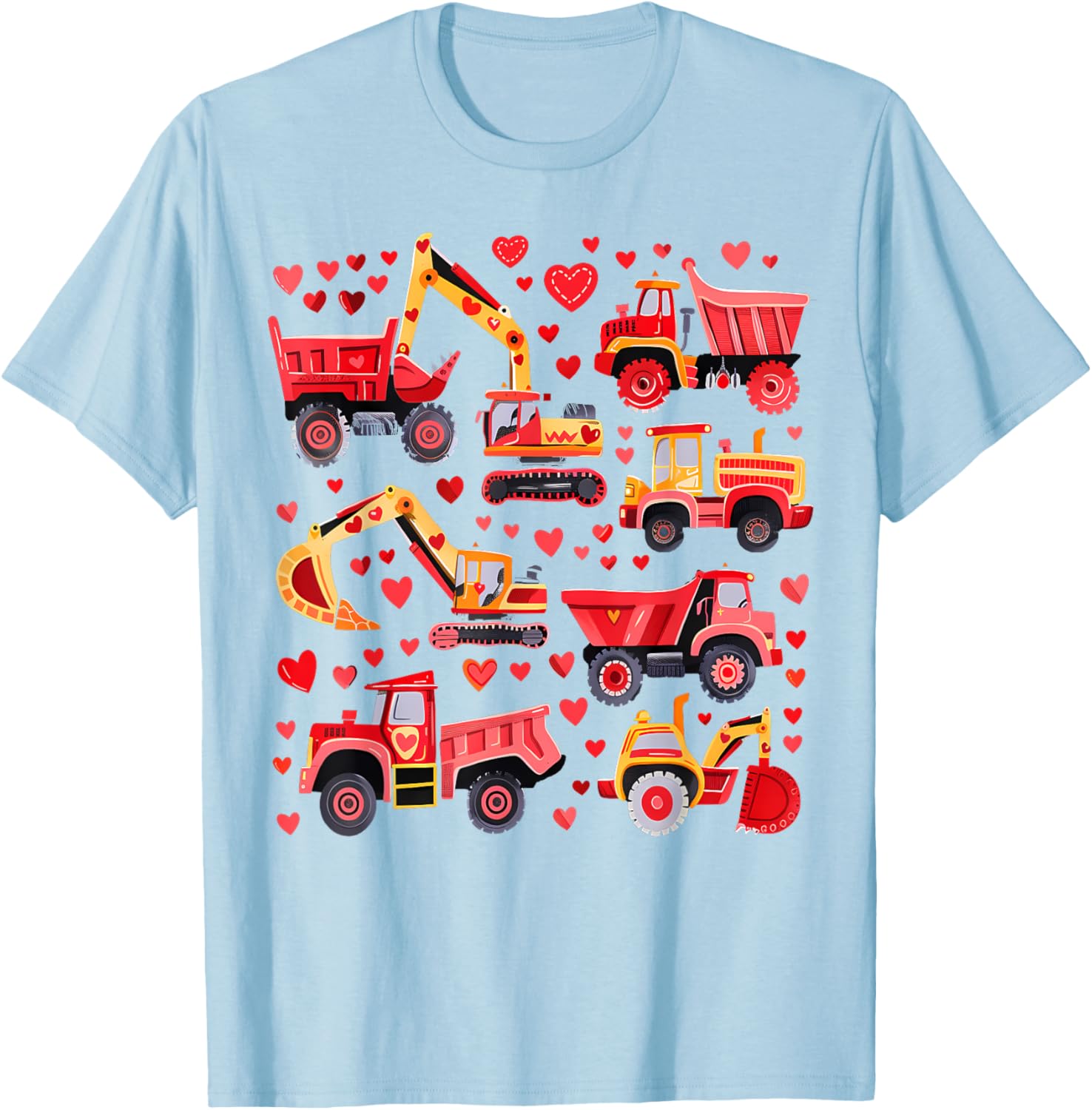 Loads of Love Construction Trucks Valentine's Day T-Shirt for Toddler Boys - 16