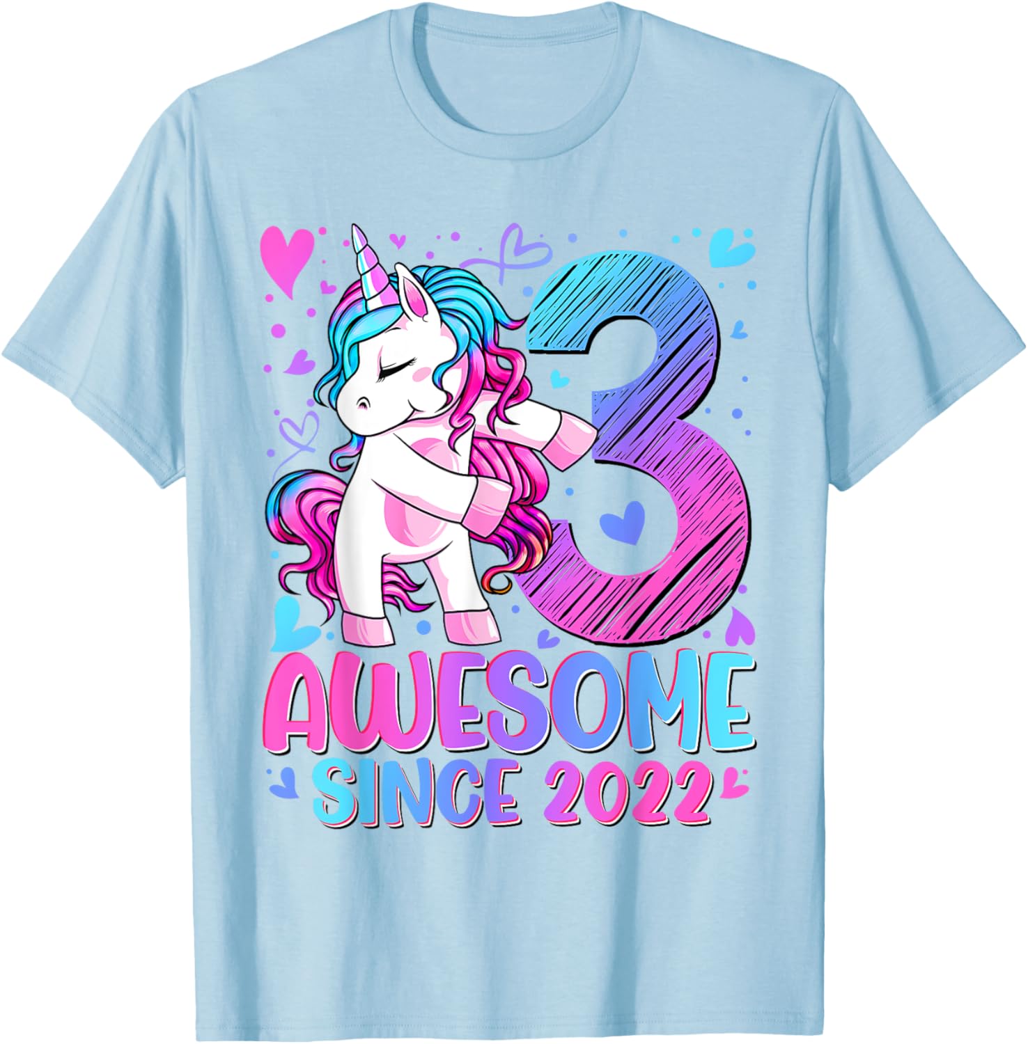 Cute Unicorn T-Shirt for 3 Year Old Girls Birthday Party Gifts - 6