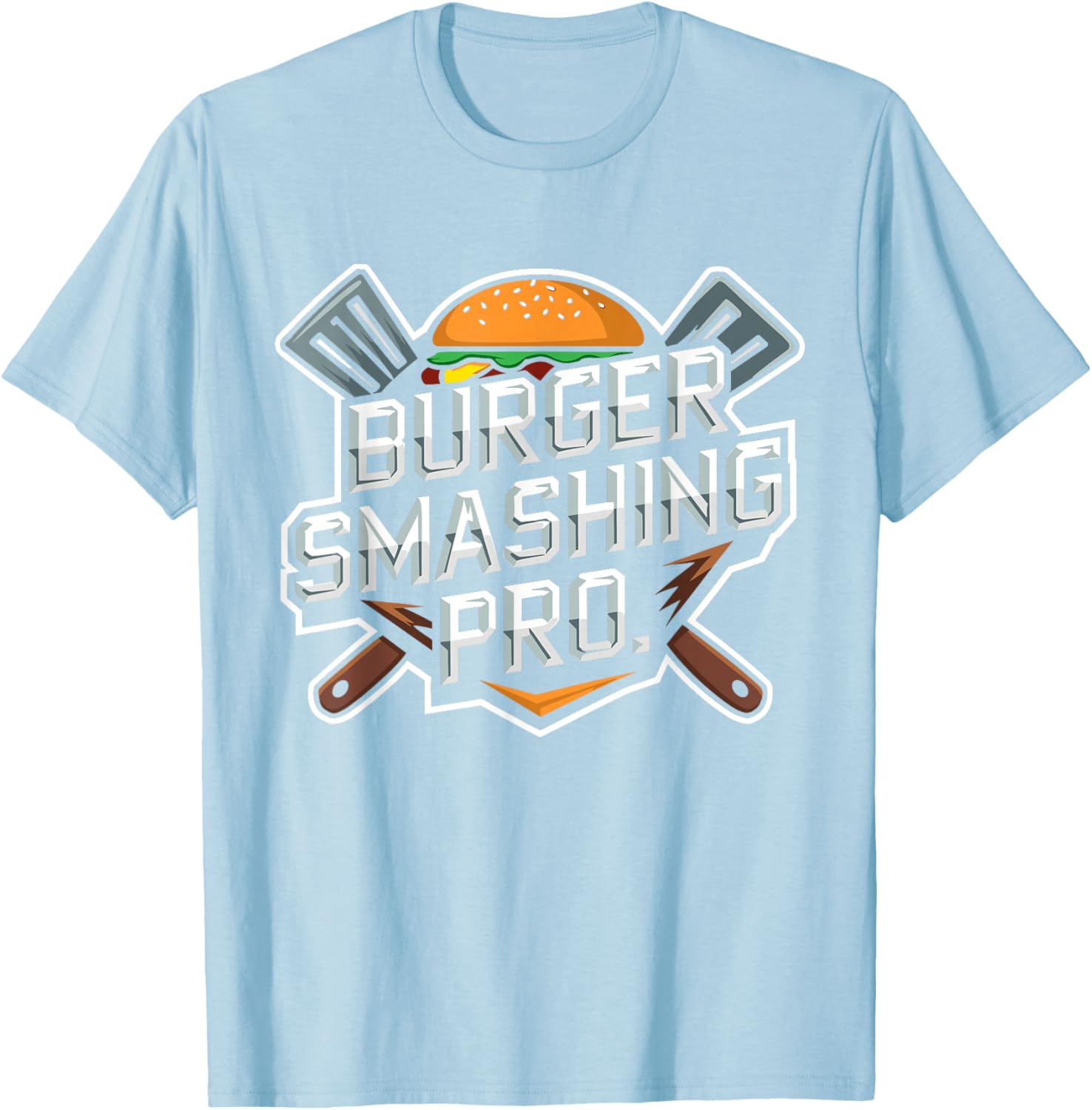 Smash Burger Lover Grilled Cheeseburger Flat Top T-Shirt for Foodies - 25
