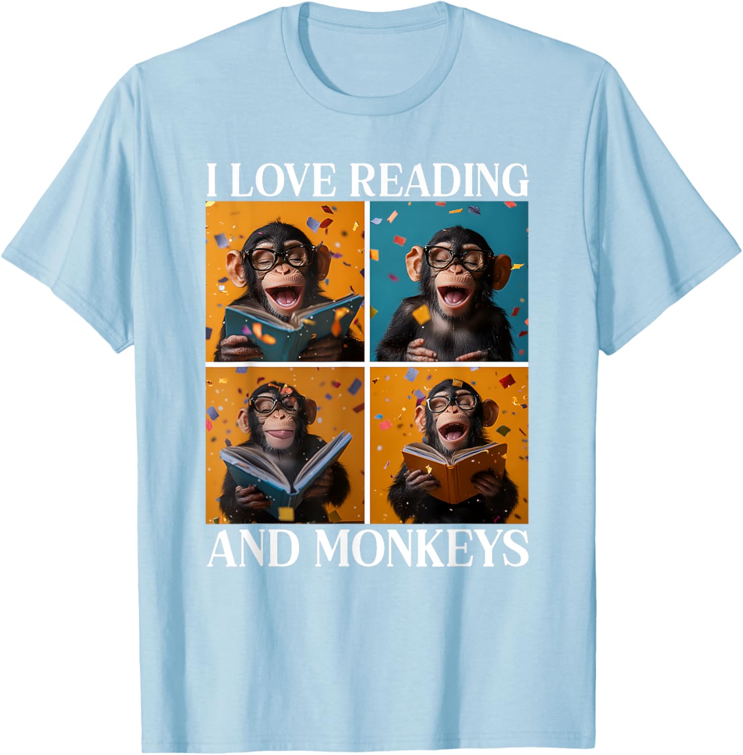 Adorable Love Reading and Monkeys T-Shirt for Book Lovers and Kids - 3