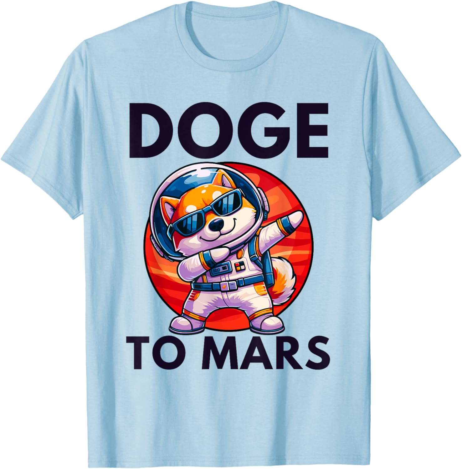 Doge to Mars Shiba Inu Dabbing T-Shirt for Men and Women Fun Style - 1