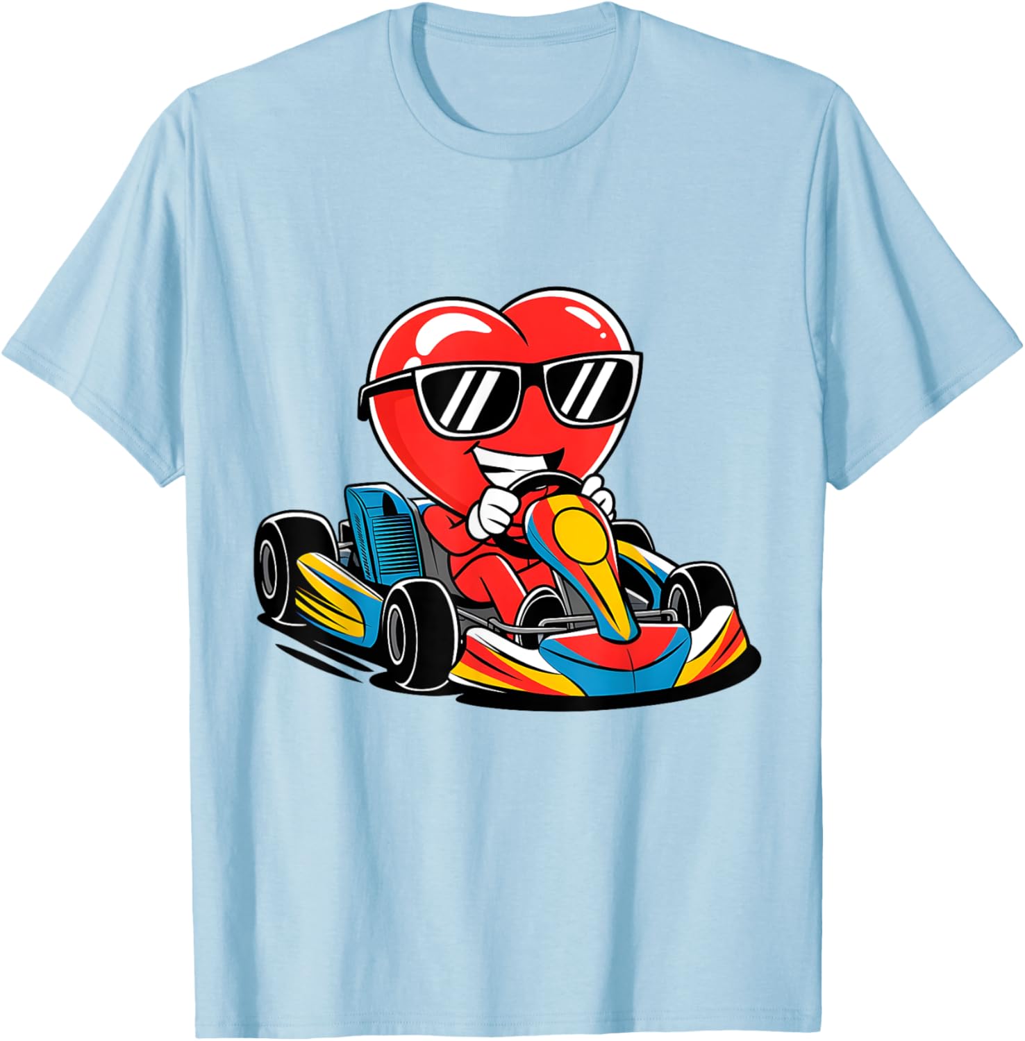 Heart Racing Go-Kart Valentine's Day T-Shirt for Boys and Girls - 29